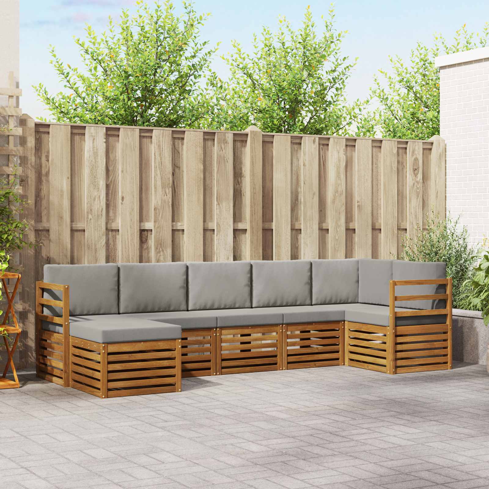 vidaXL Sofa-Sets 7 pcs Naturel Massief Acaciahout