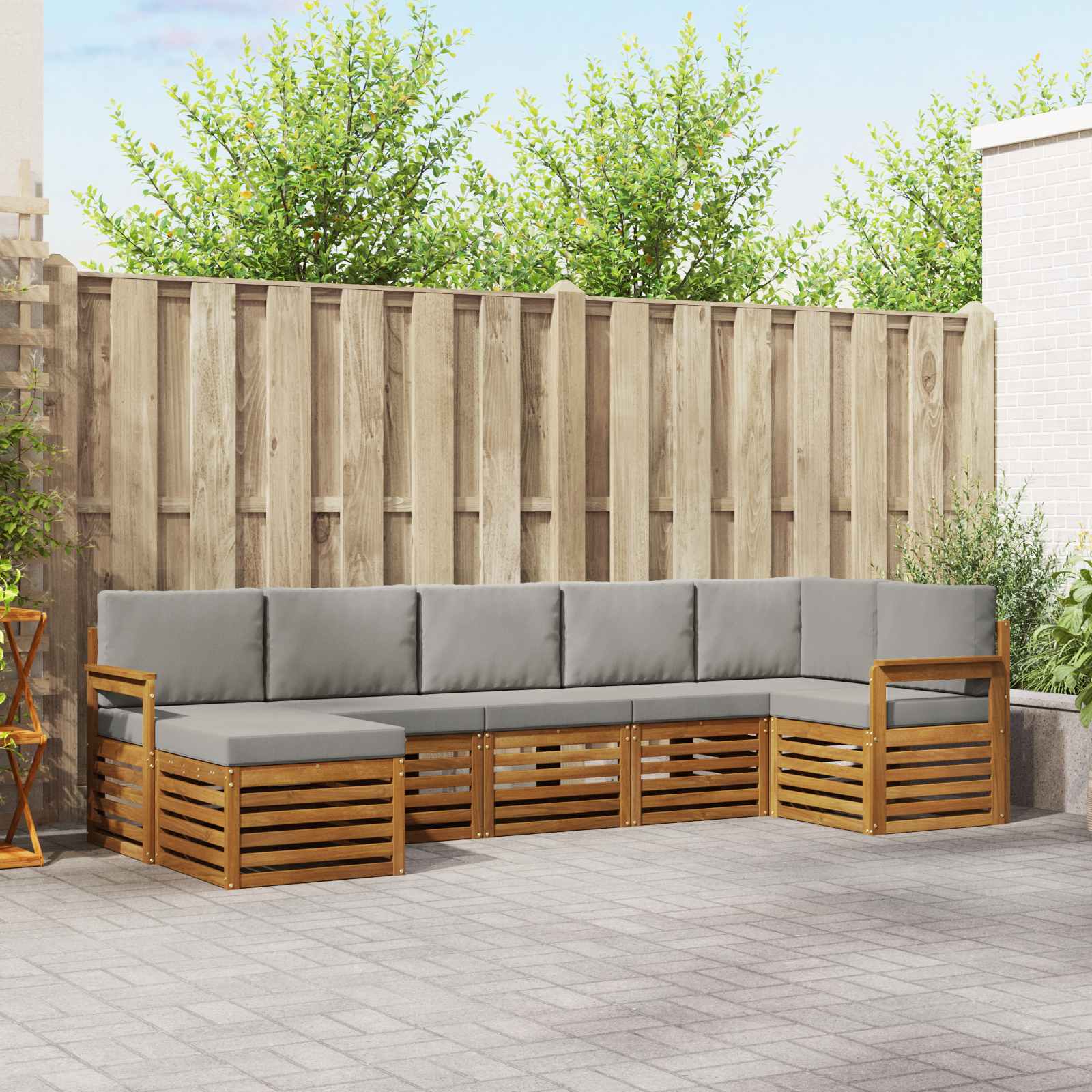 vidaXL Sofa-Sets 7 pcs Naturel Massief Acaciahout