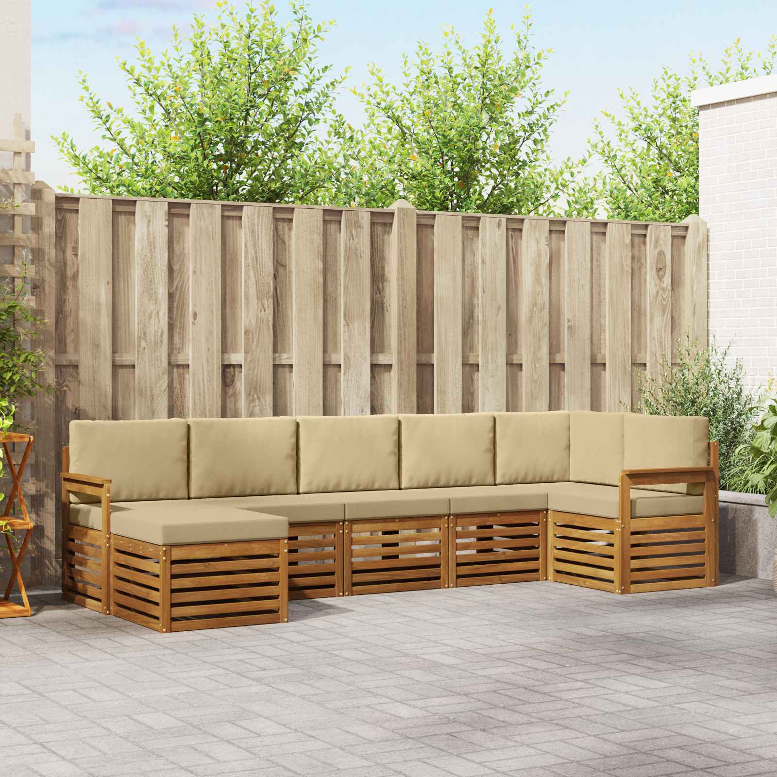 vidaXL Sofa-Sets 7 pcs Naturel Massief Acaciahout
