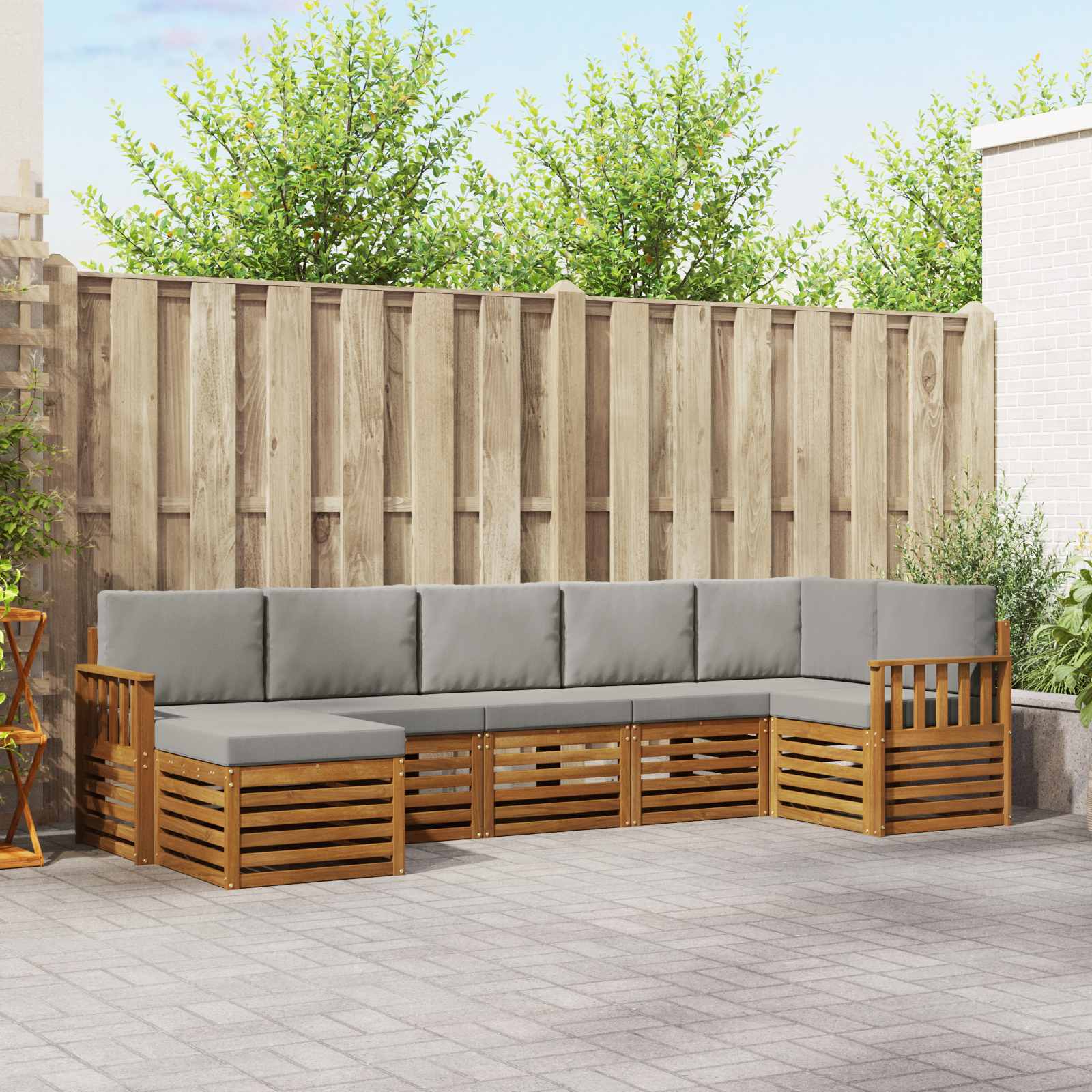 vidaXL Sofa-Sets 7 pcs Naturel Massief Acaciahout