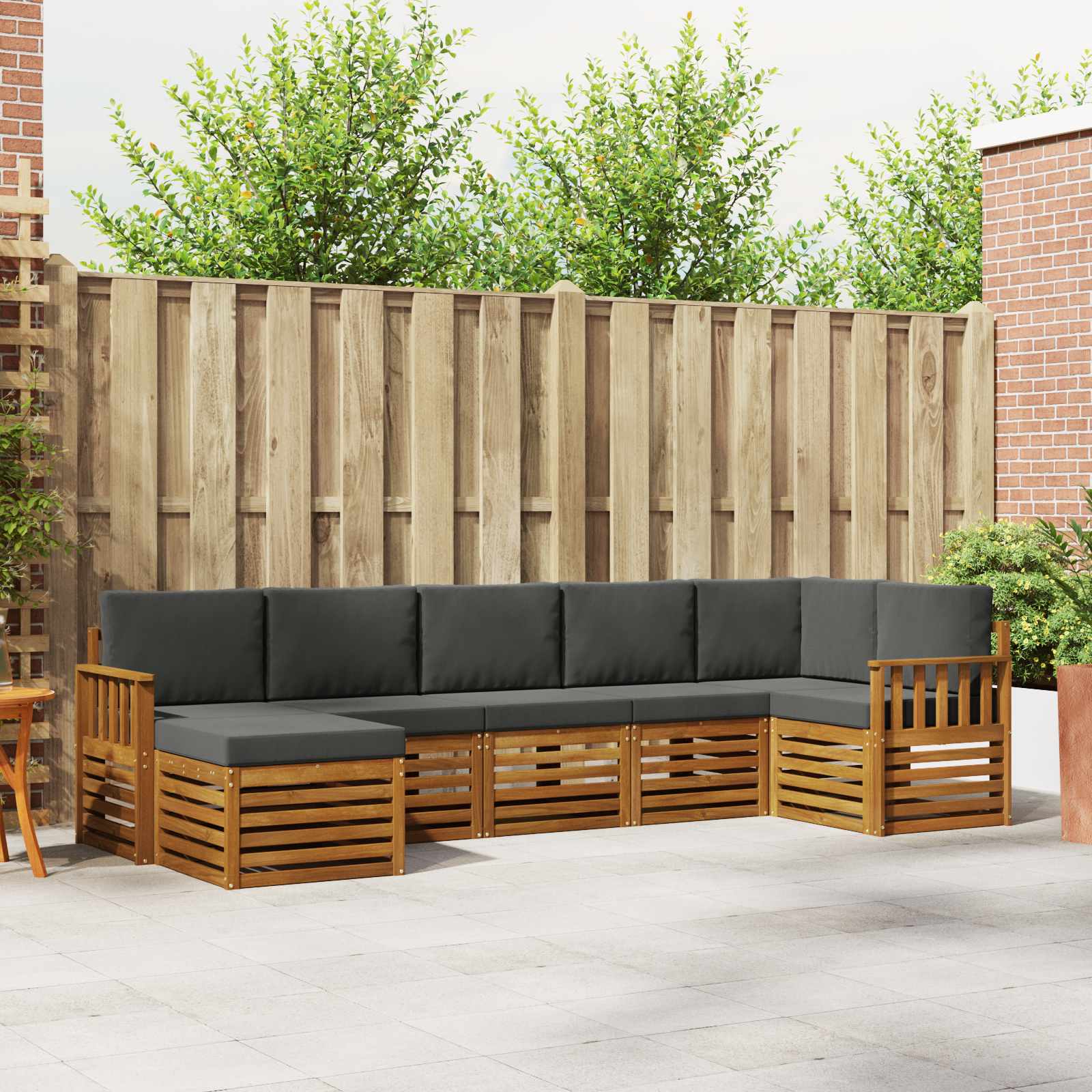 vidaXL Sofa-Sets 7 pcs Naturel Massief Acaciahout