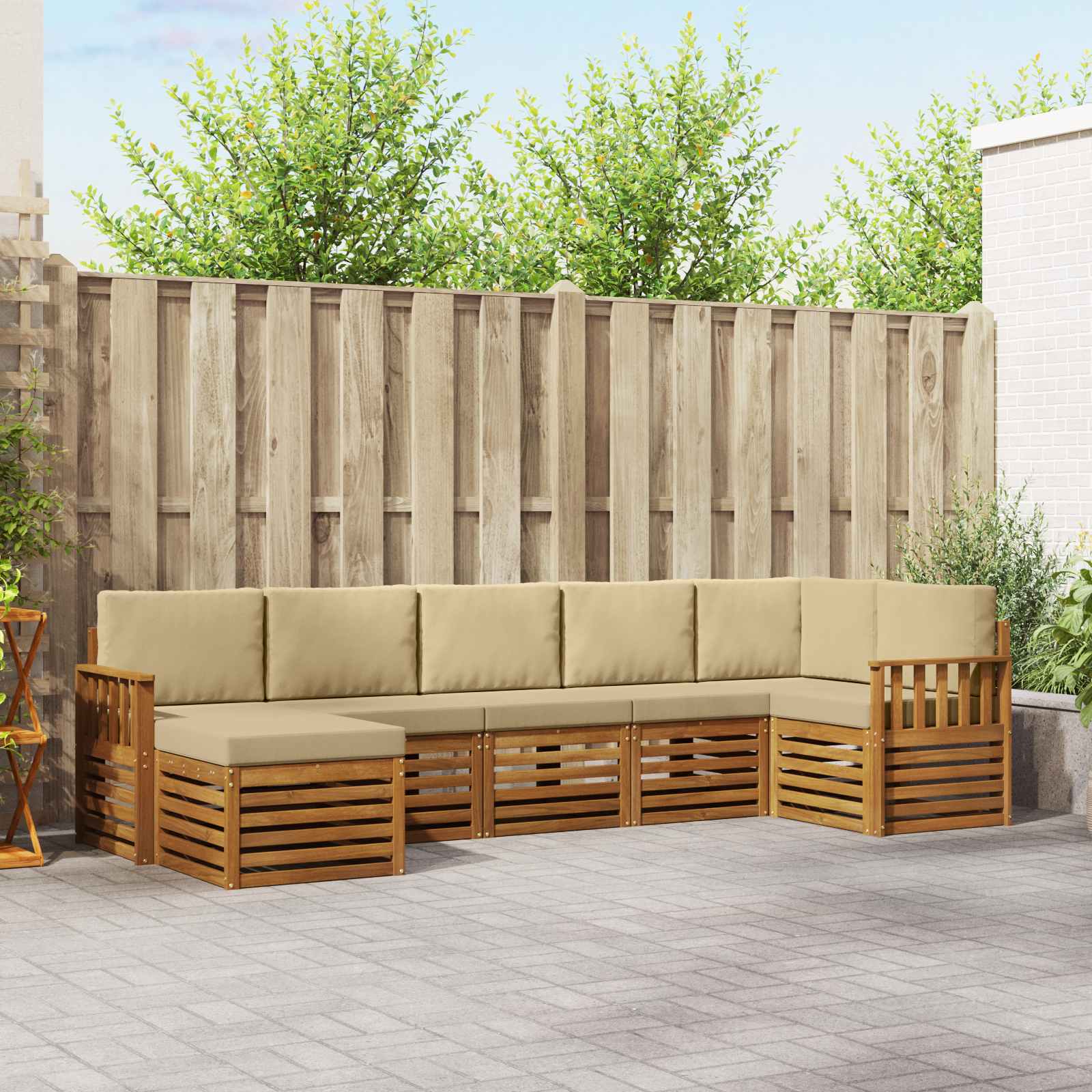 vidaXL Sofa-Sets 7 pcs Naturel Massief Acaciahout