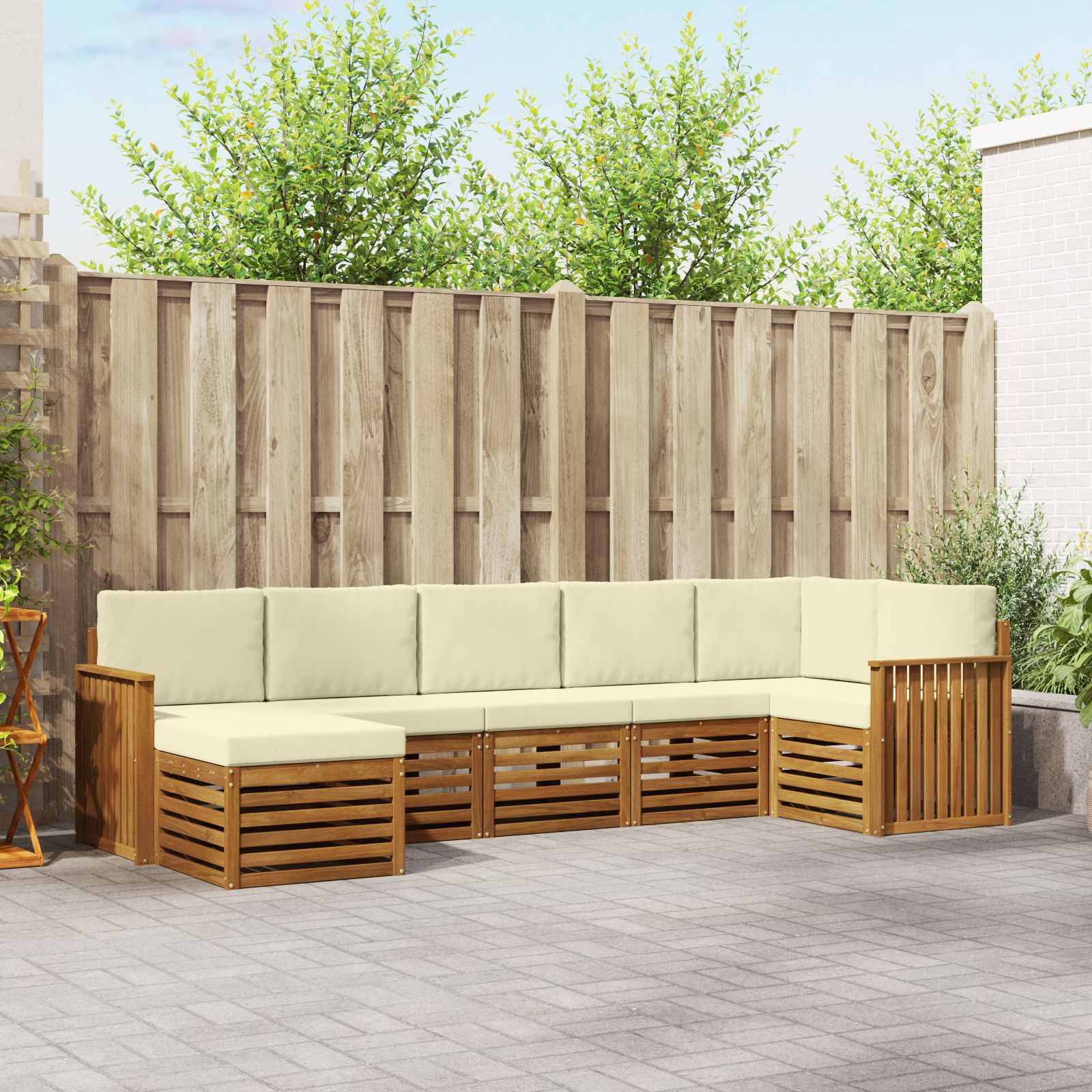 vidaXL Sofa-Sets 7 pcs Naturel Massief Acaciahout