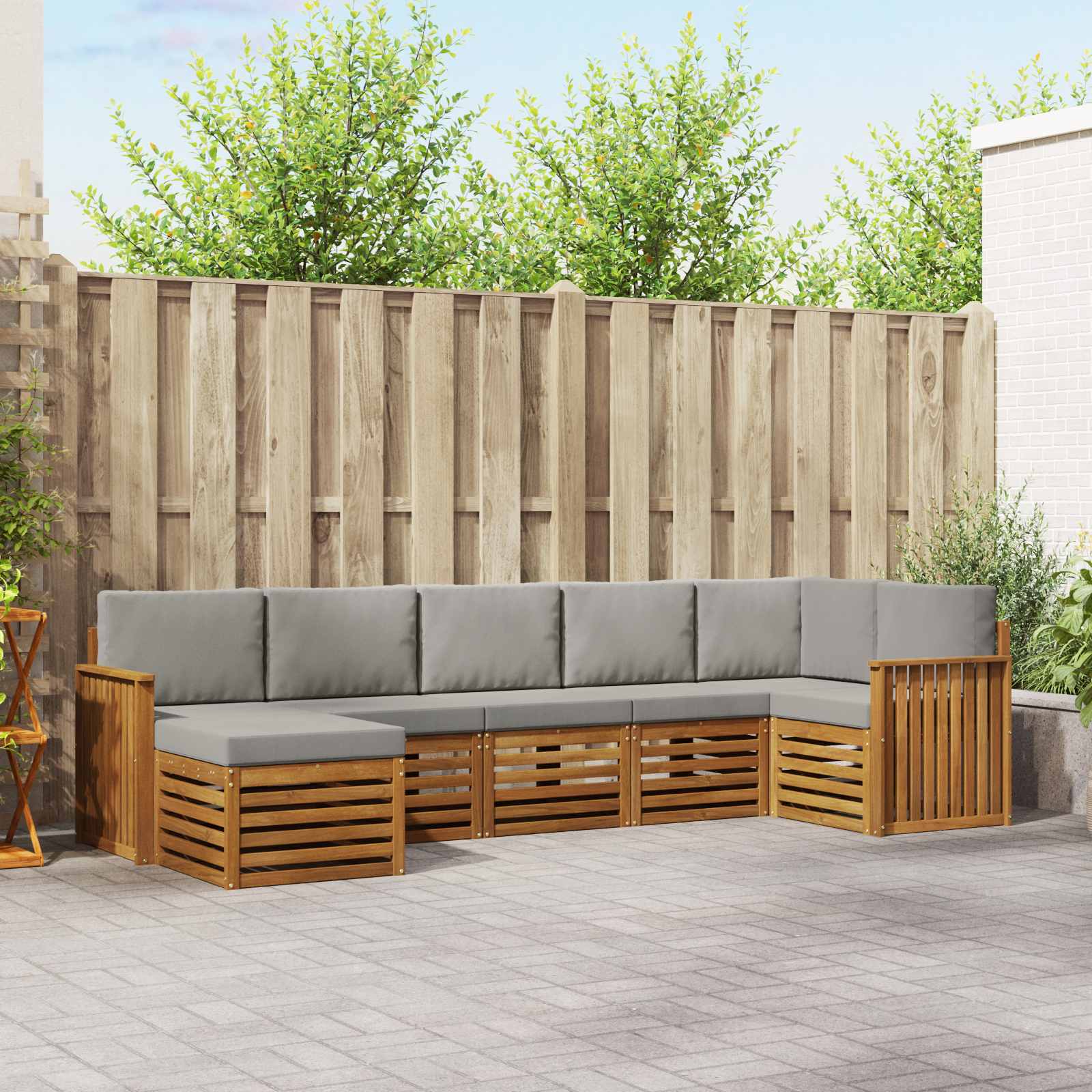 vidaXL Sofa-Sets 7 pcs Naturel Massief Acaciahout