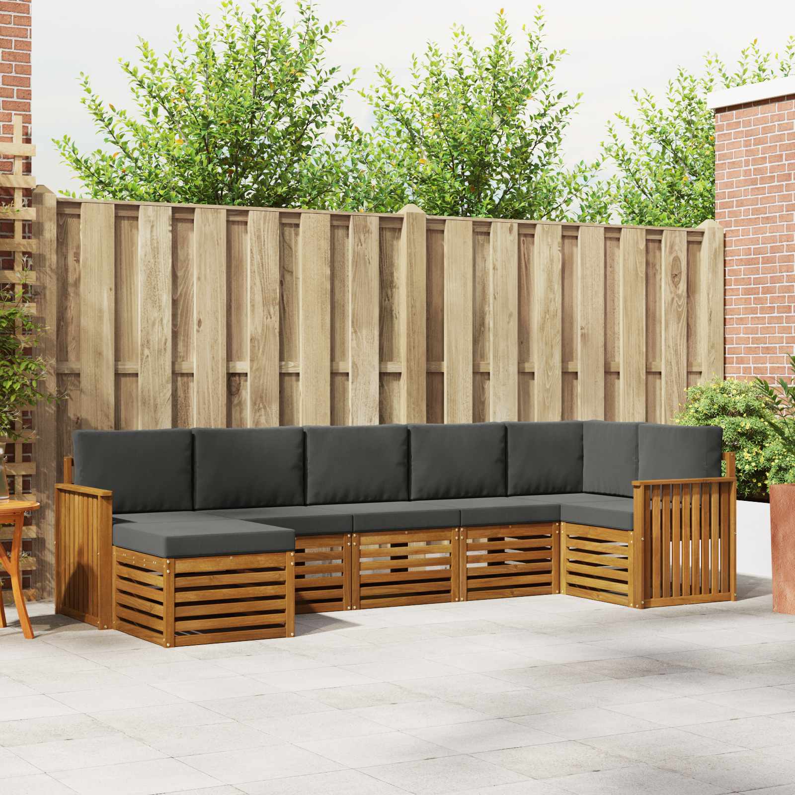 vidaXL Sofa-Sets 7 pcs Naturel Massief Acaciahout