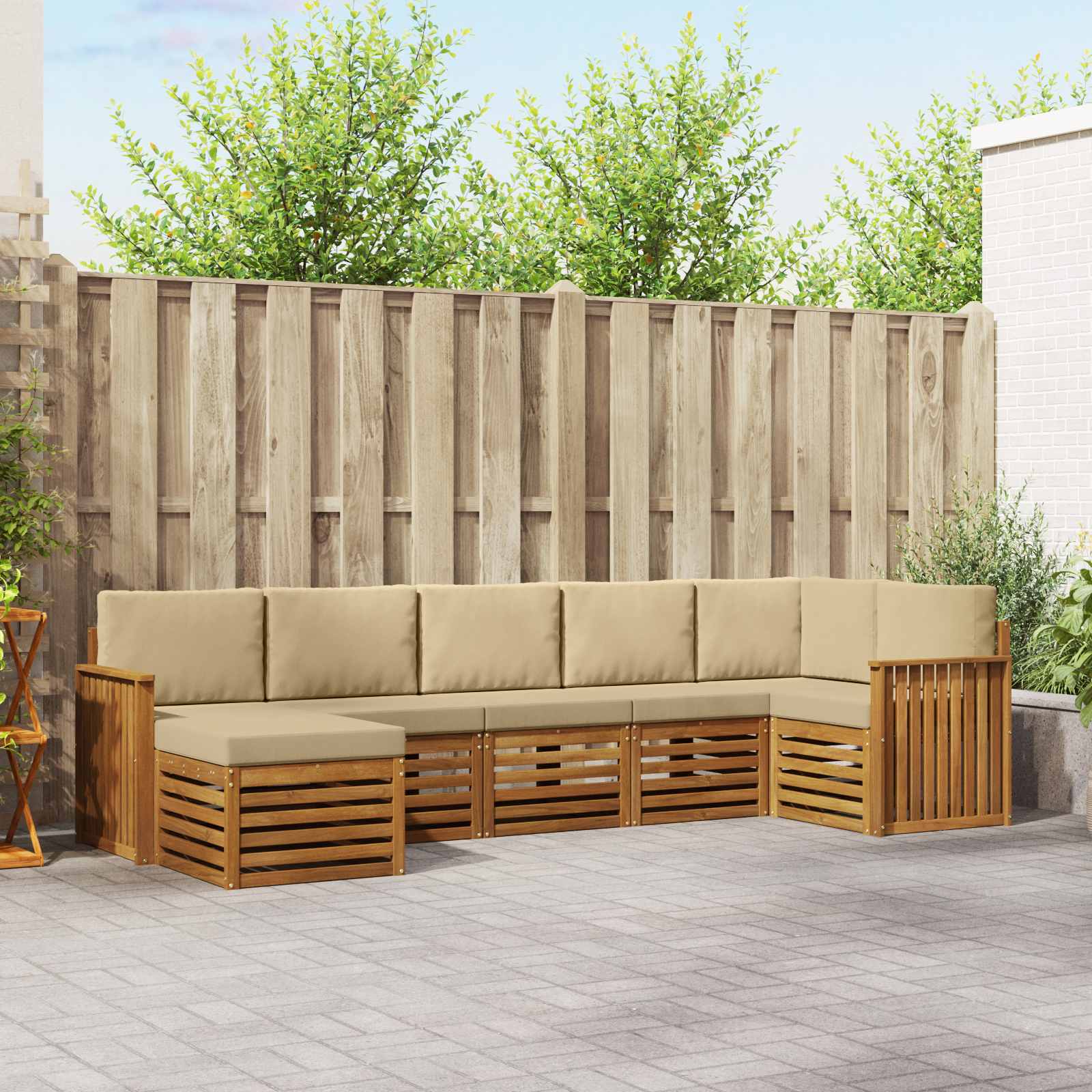 vidaXL Sofa-Sets 7 pcs Naturel Massief Acaciahout