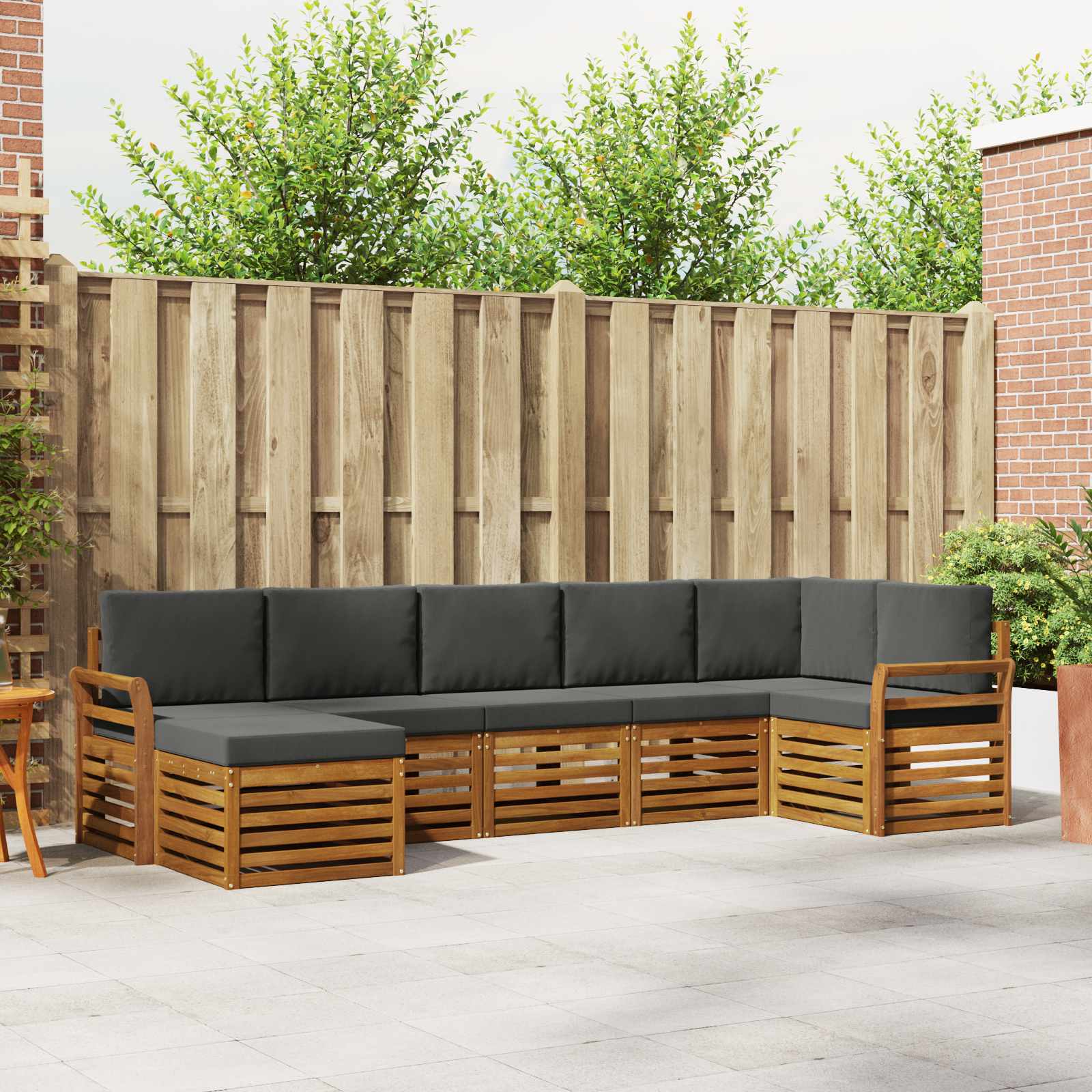 vidaXL Sofa-Sets 7 pcs Naturel Massief Acaciahout