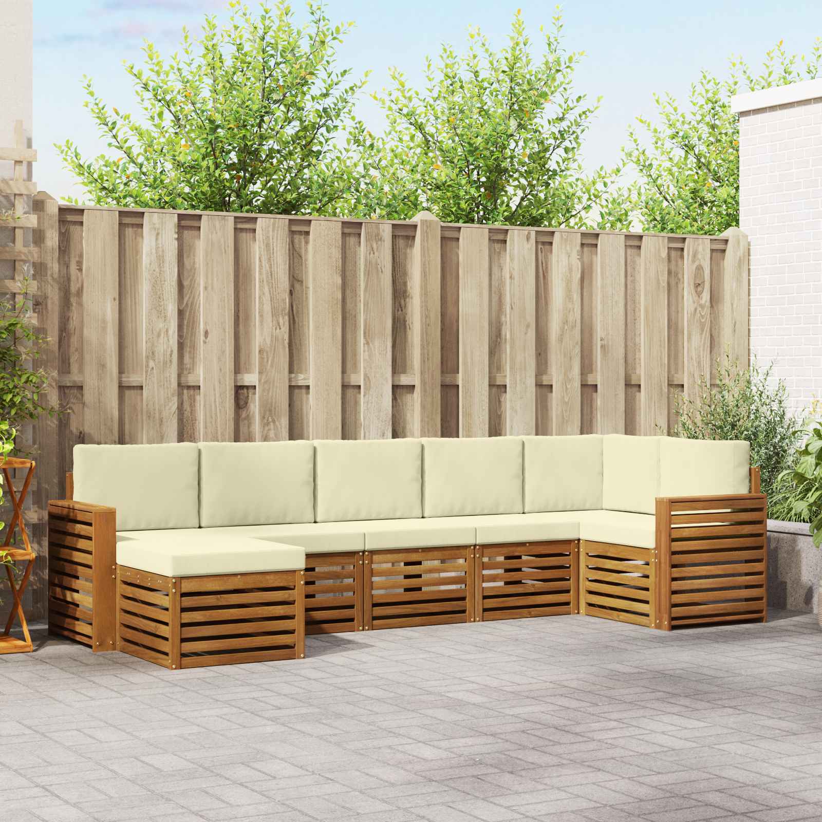 vidaXL Sofa-Sets 7 pcs Naturel Massief Acaciahout