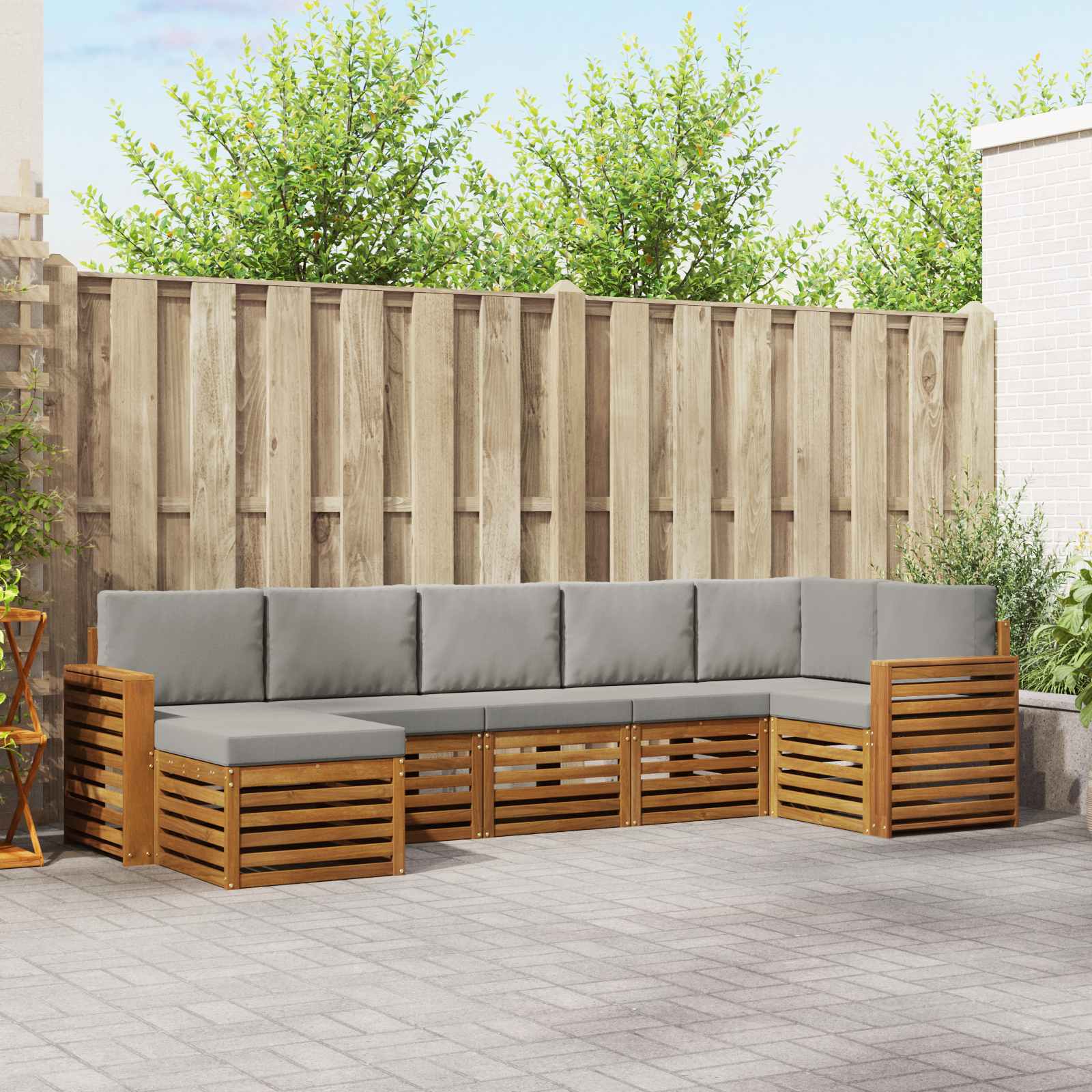 vidaXL Sofa-Sets 7 pcs Naturel Massief Acaciahout