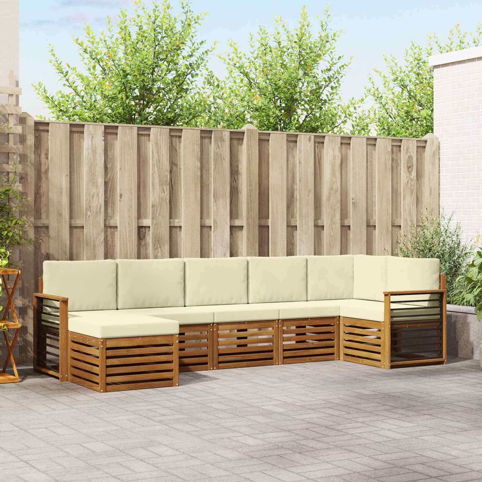 vidaXL Sofa-Sets 7 pcs Naturel Massief Acaciahout