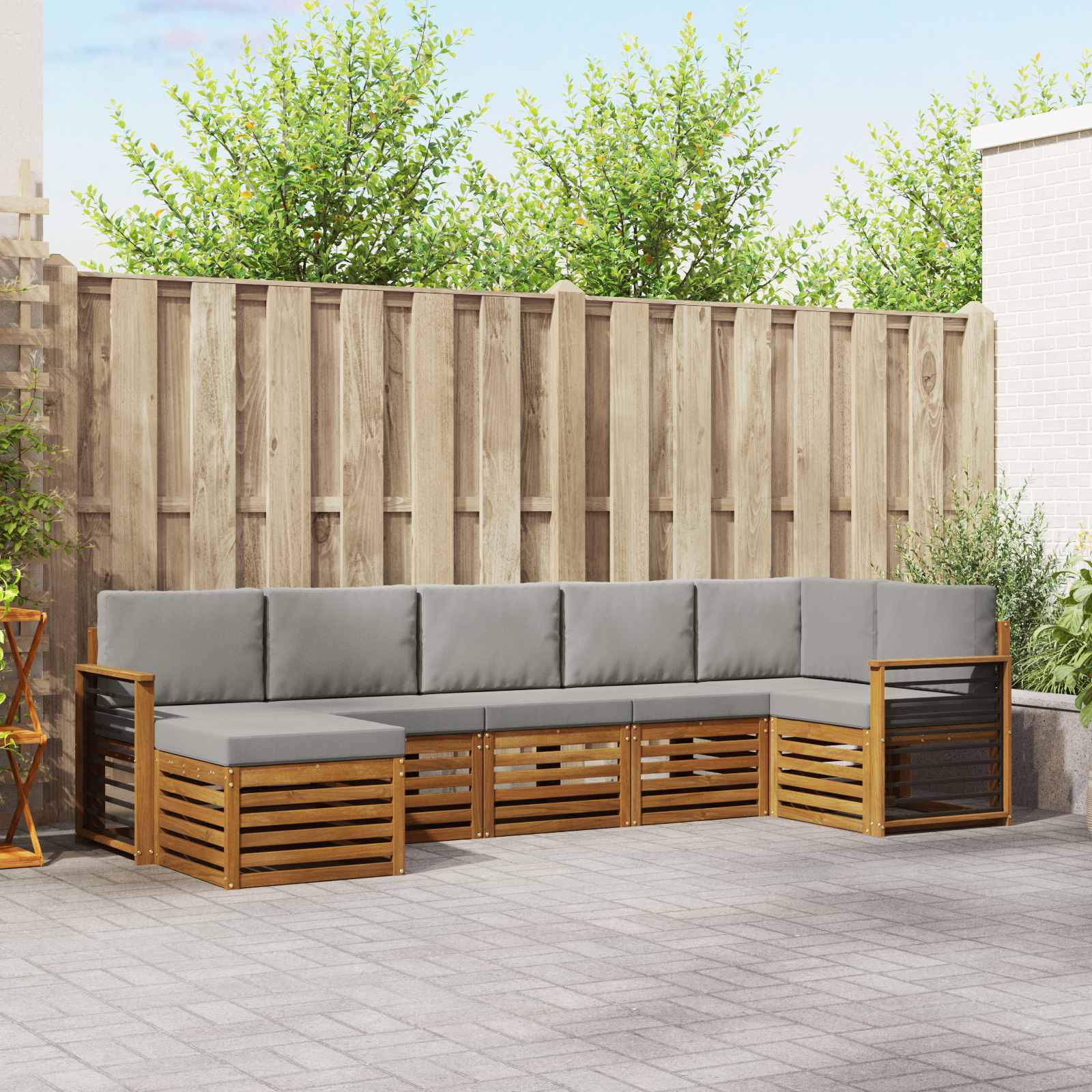 vidaXL Sofa-Sets 7 pcs Naturel Massief Acaciahout