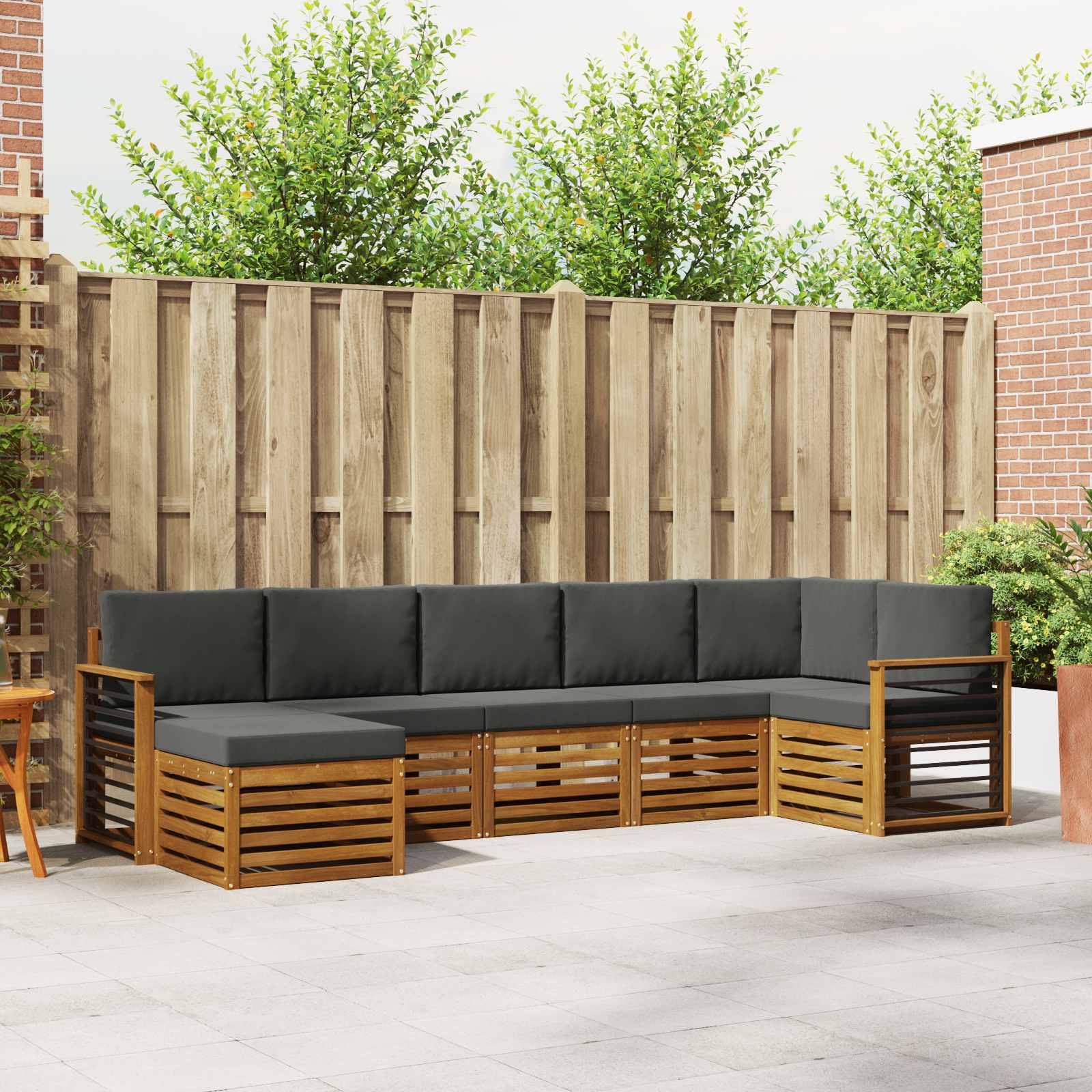 vidaXL Sofa-Sets 7 pcs Naturel Massief Acaciahout