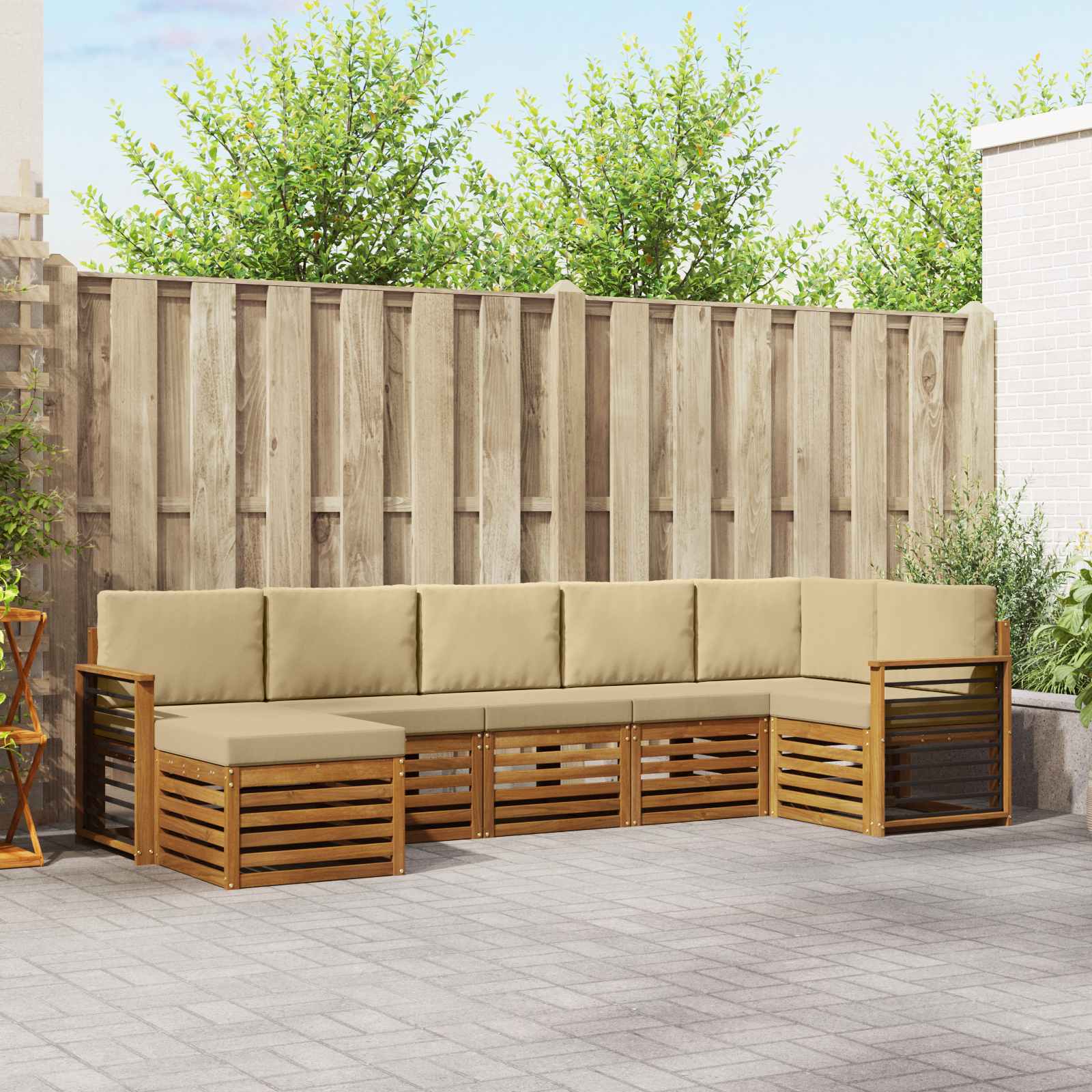 vidaXL Sofa-Sets 7 pcs Naturel Massief Acaciahout