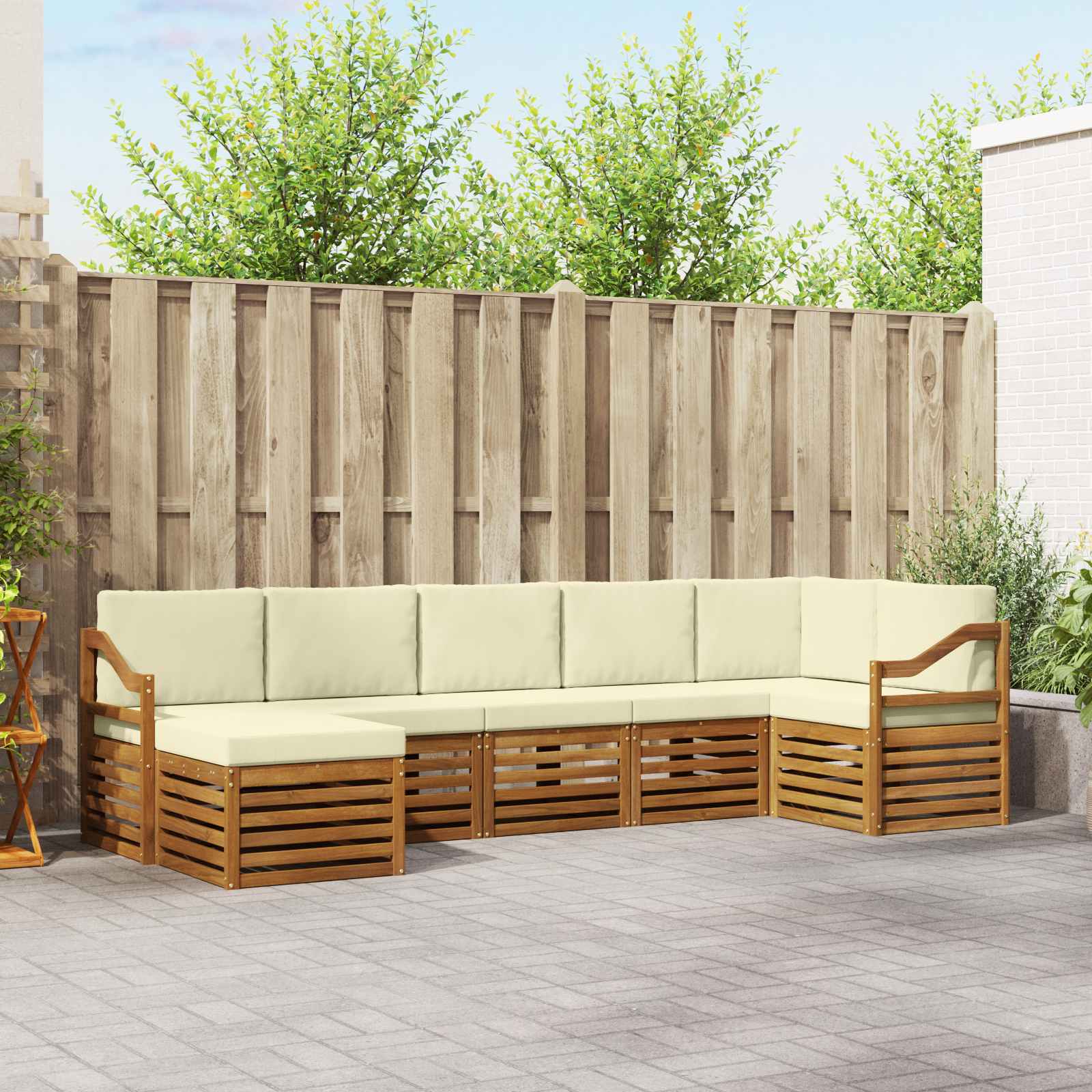 vidaXL Sofa-Sets 7 pcs Naturel Massief Acaciahout