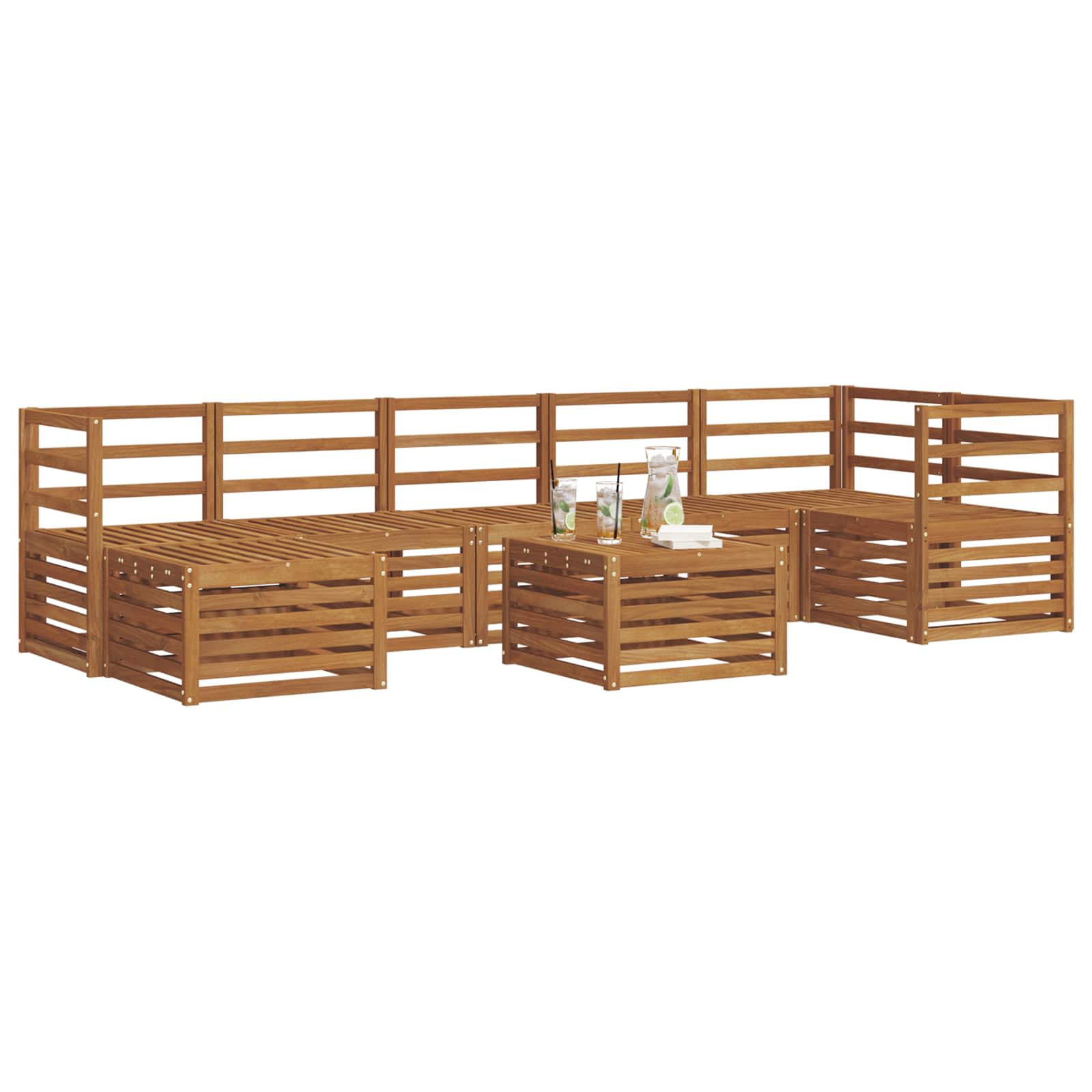 vidaXL Sofa-Sets 8 pcs Naturel Massief Acaciahout