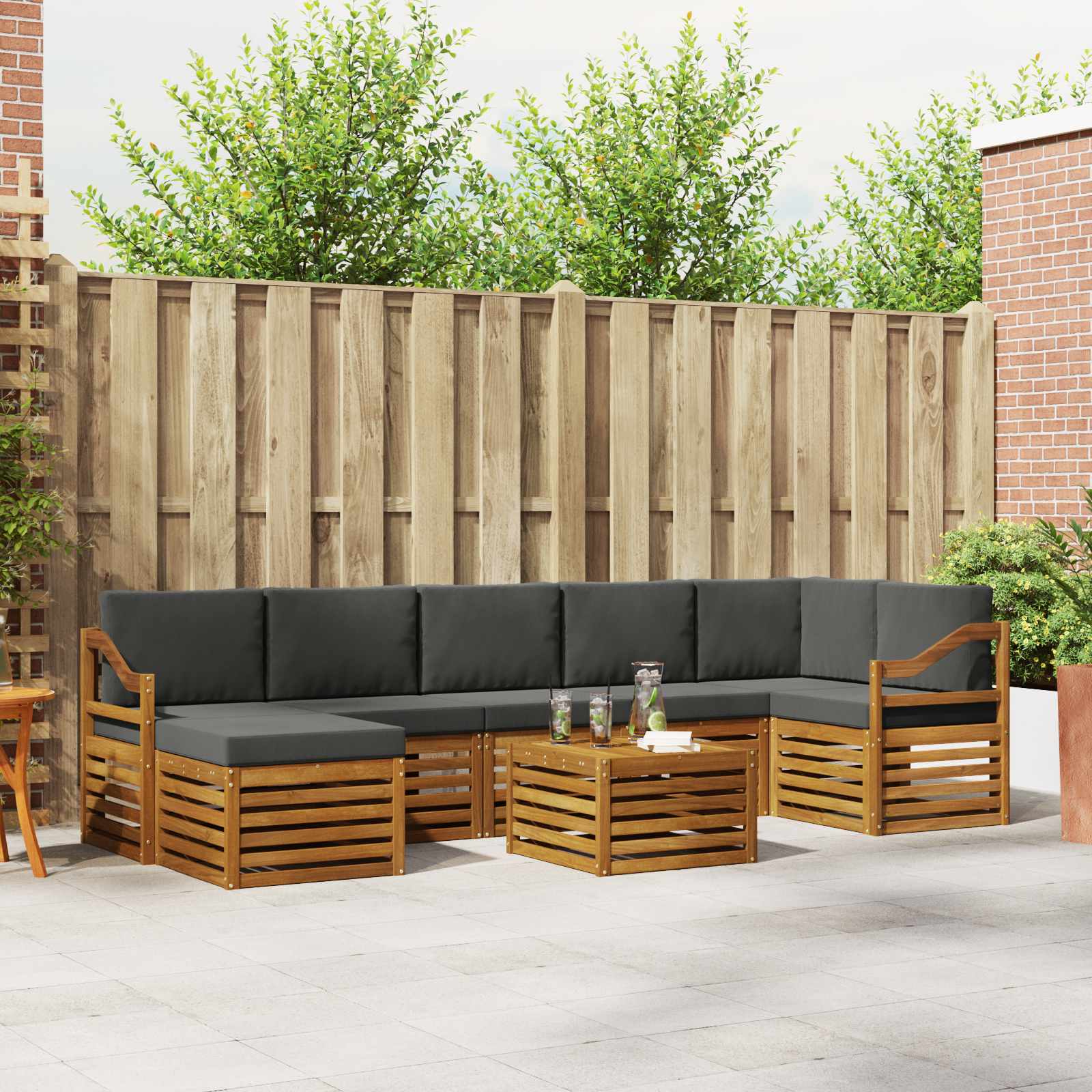 vidaXL Sofa-Sets 8 pcs Naturel Massief Acaciahout