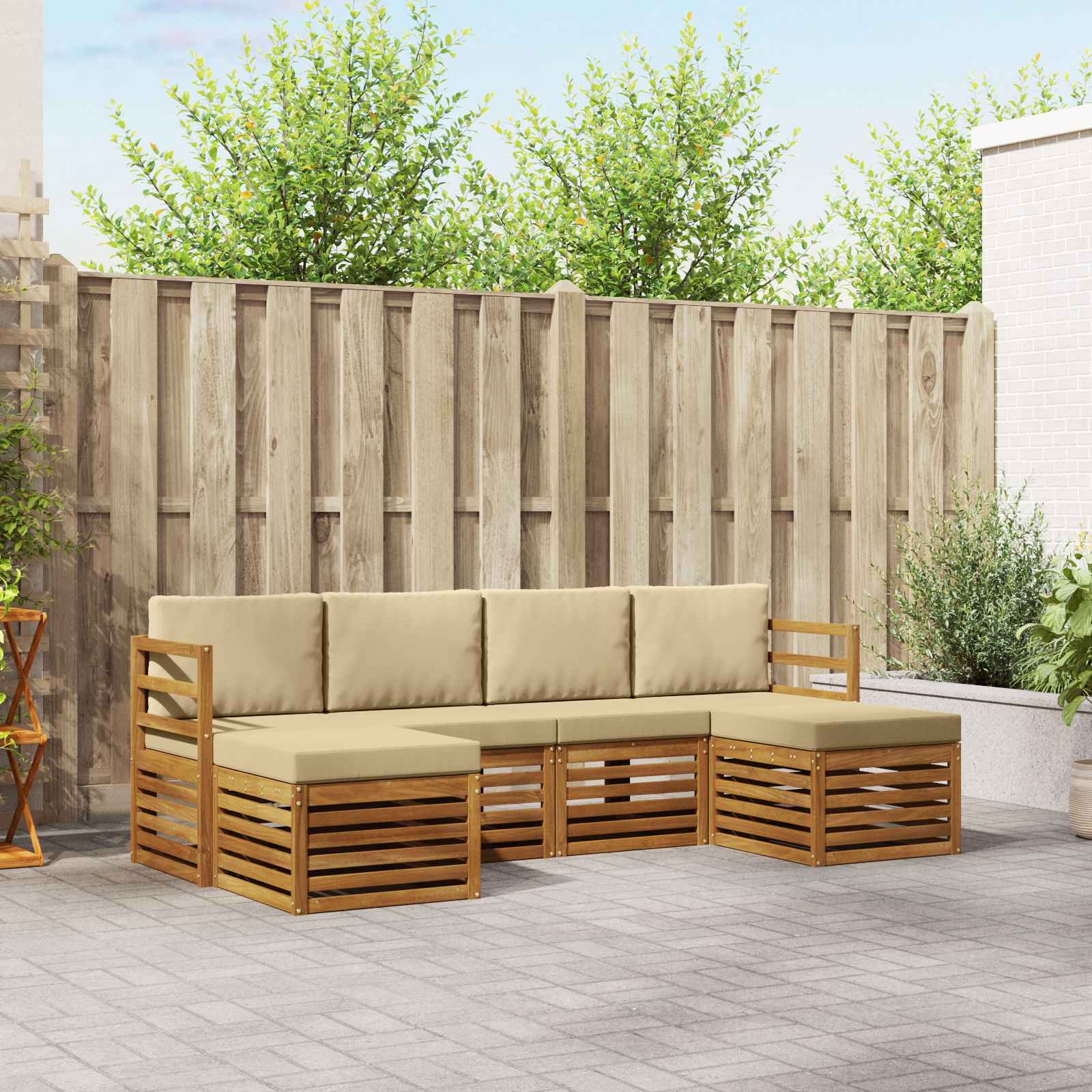 vidaXL Sofa-Sets 6 pcs Naturel Massief Acaciahout