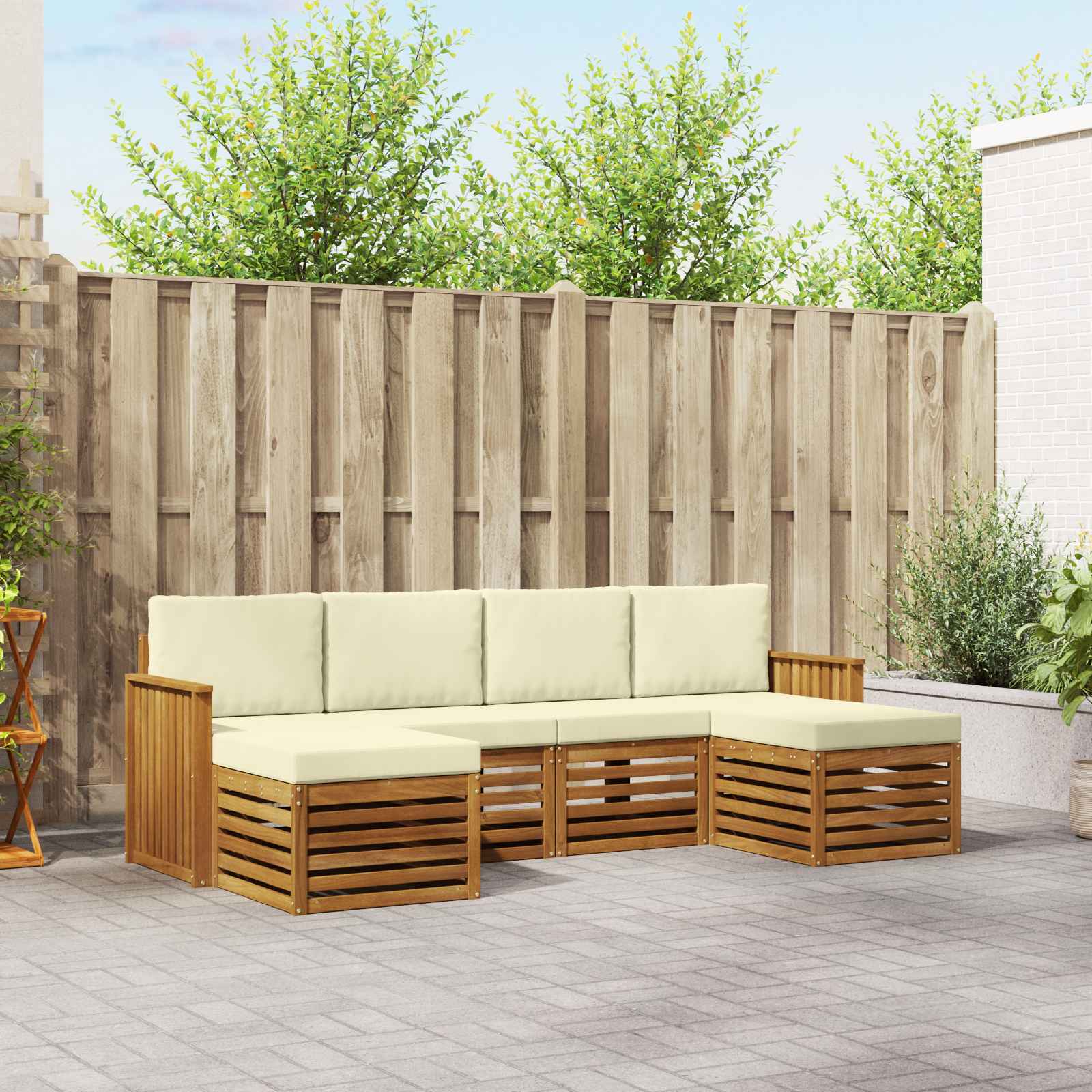 vidaXL Sofa-Sets 6 pcs Naturel Massief Acaciahout
