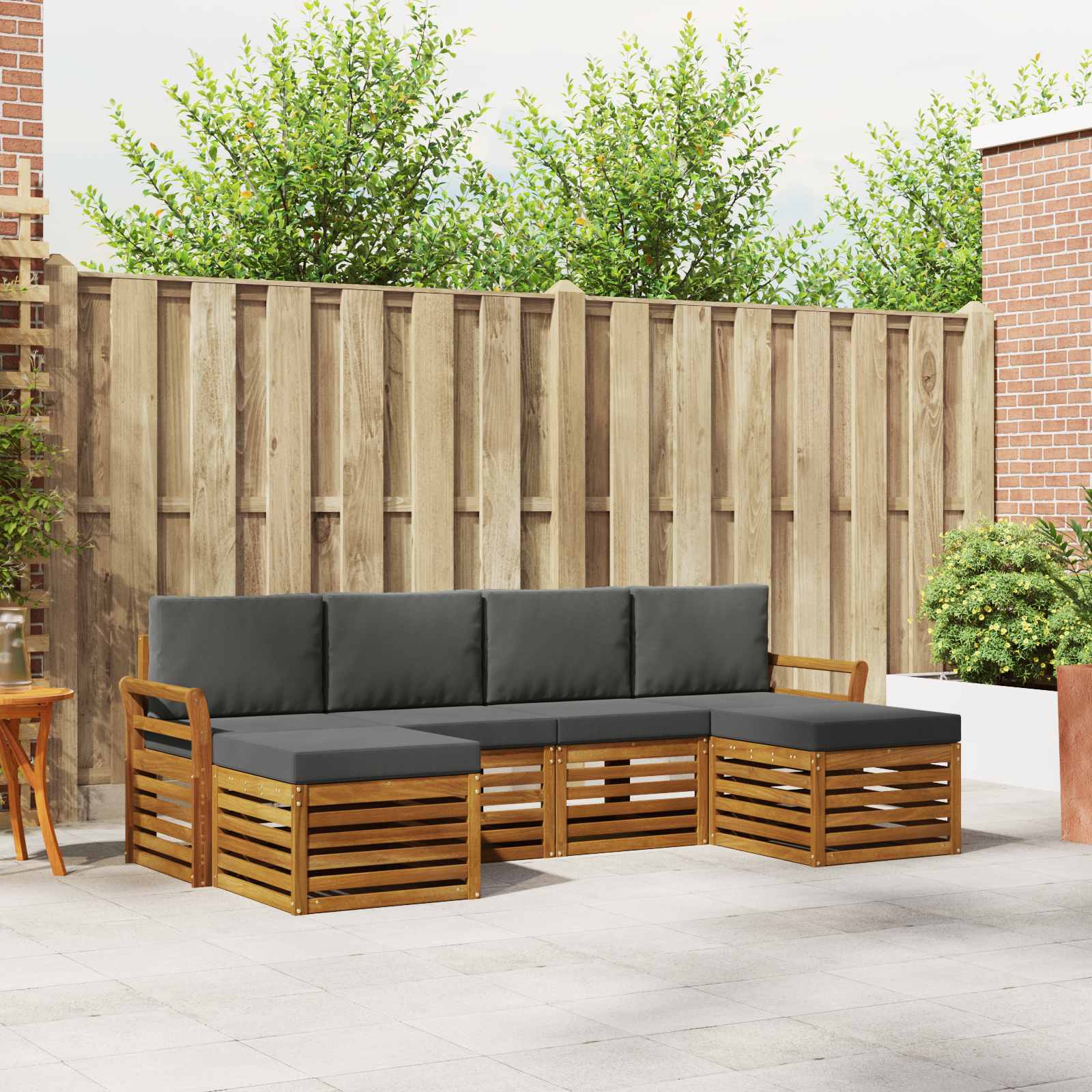 vidaXL Sofa-Sets 6 pcs Naturel Massief Acaciahout