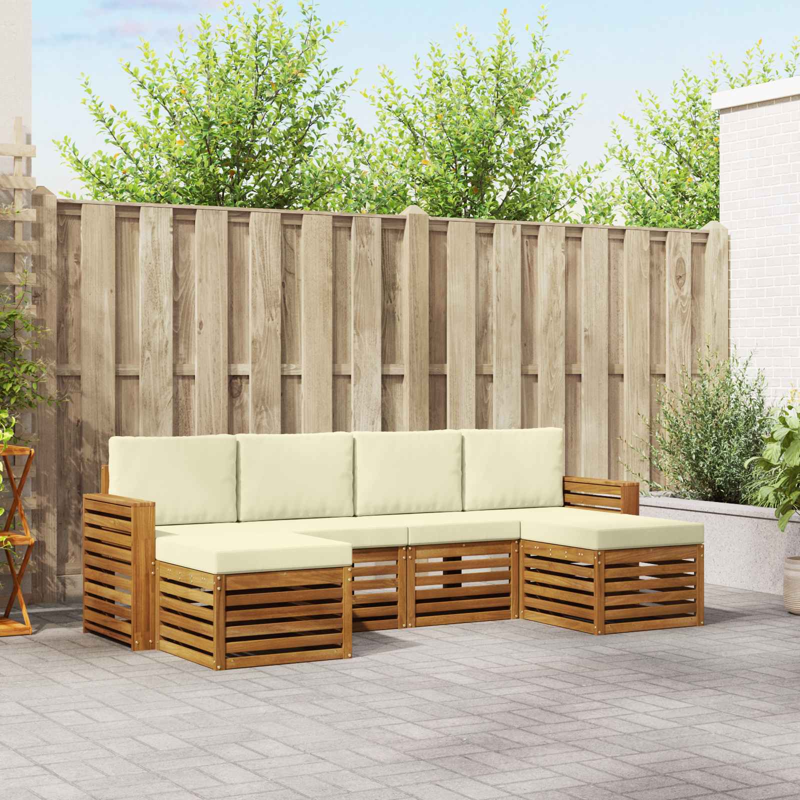 vidaXL Sofa-Sets 6 pcs Naturel Massief Acaciahout