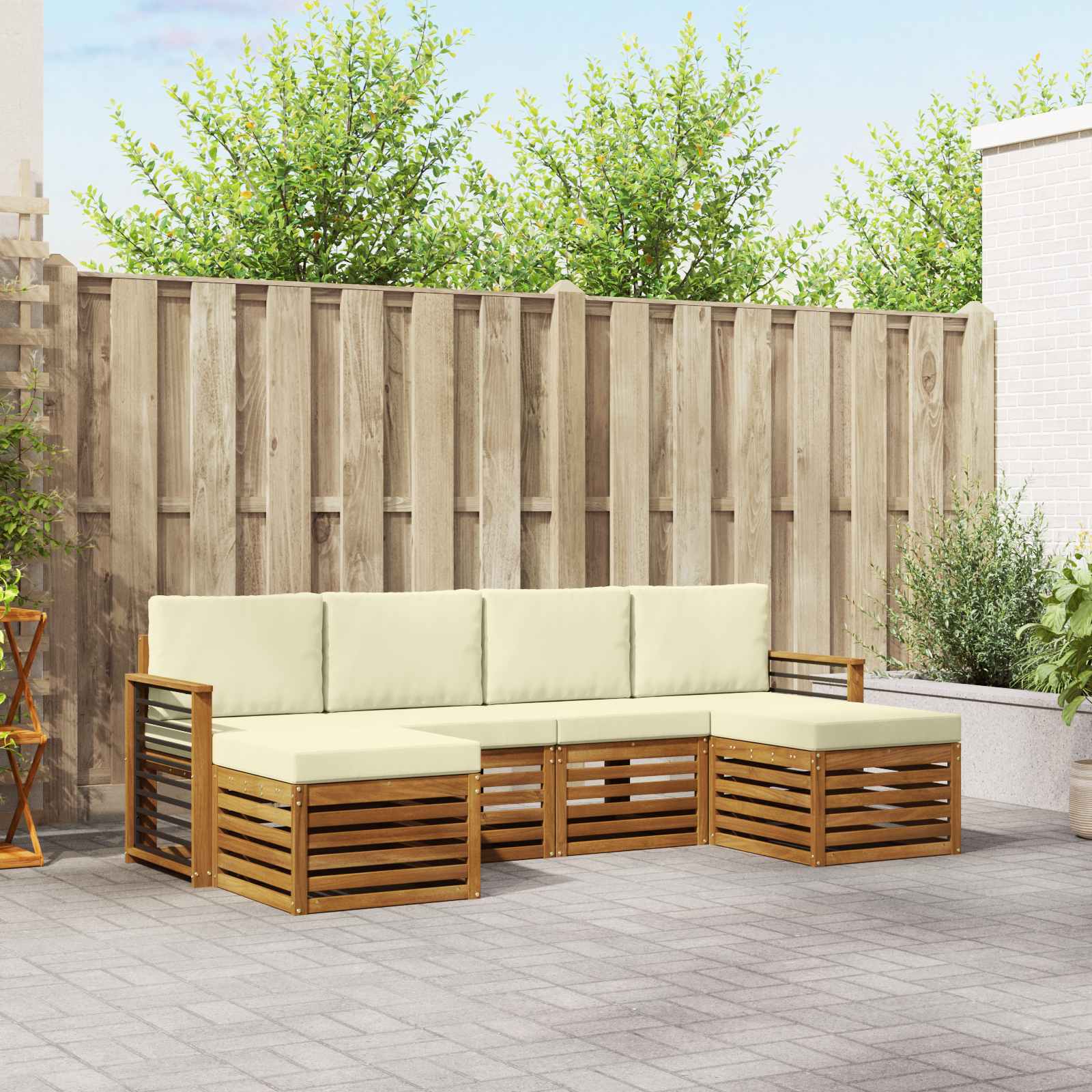 vidaXL Sofa-Sets 6 pcs Naturel Massief Acaciahout