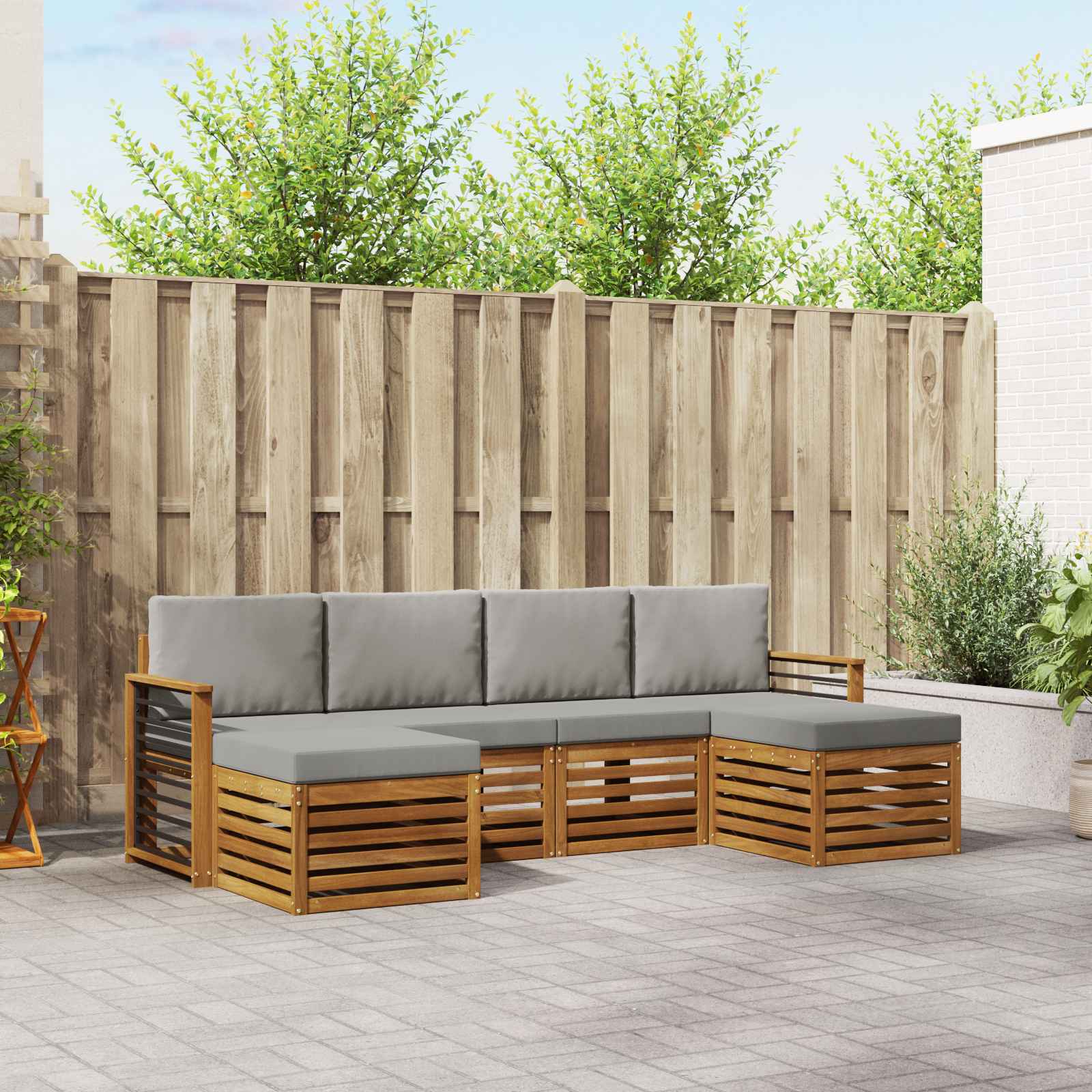 vidaXL Sofa-Sets 6 pcs Naturel Massief Acaciahout