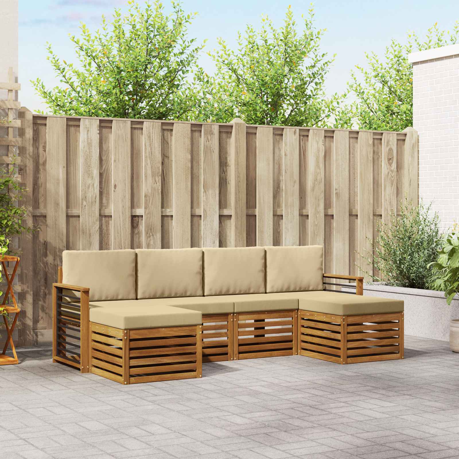 vidaXL Sofa-Sets 6 pcs Naturel Massief Acaciahout