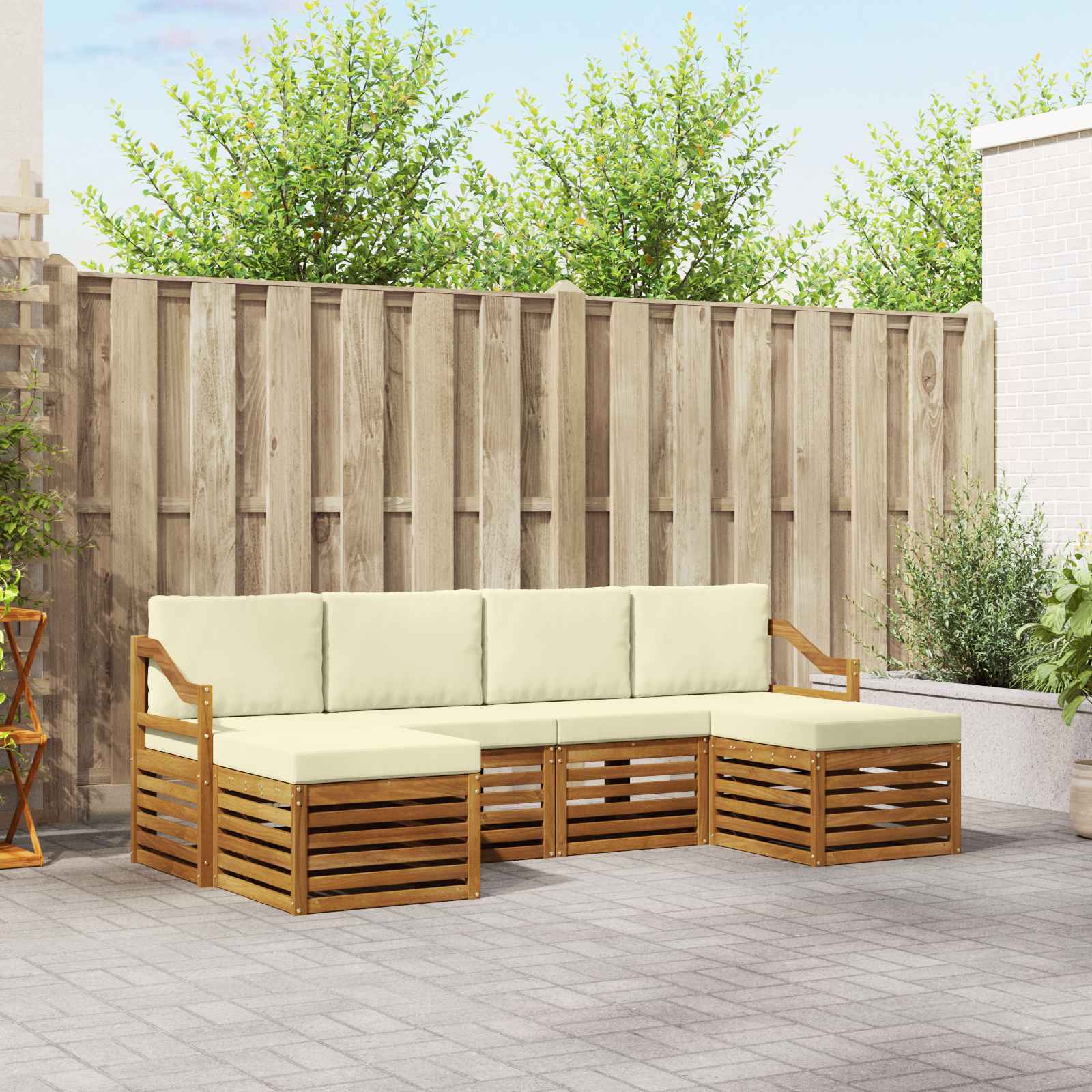 vidaXL Sofa-Sets 6 pcs Naturel Massief Acaciahout