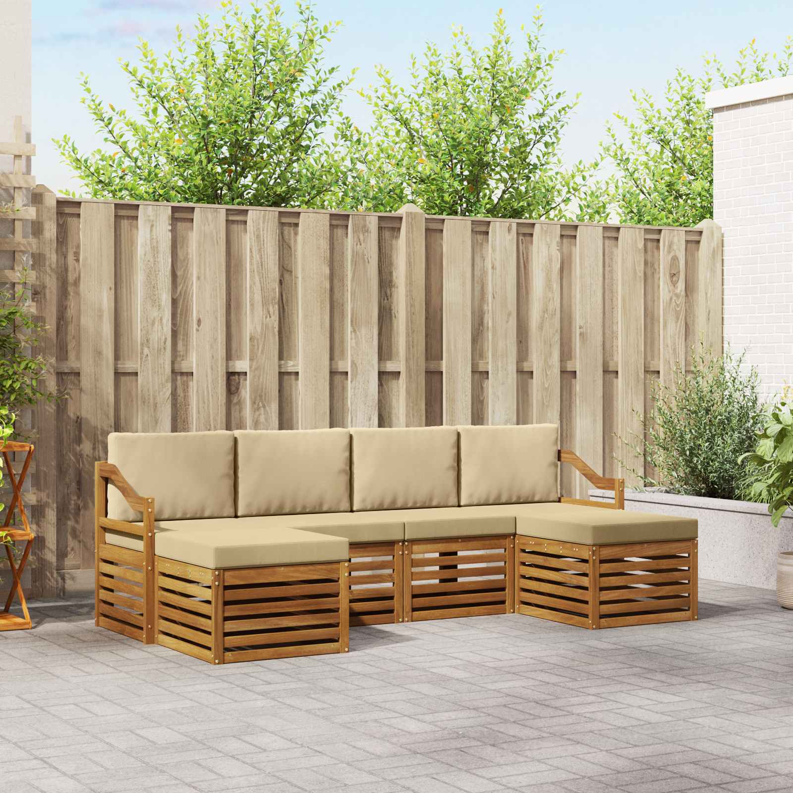 vidaXL Sofa-Sets 6 pcs Naturel Massief Acaciahout