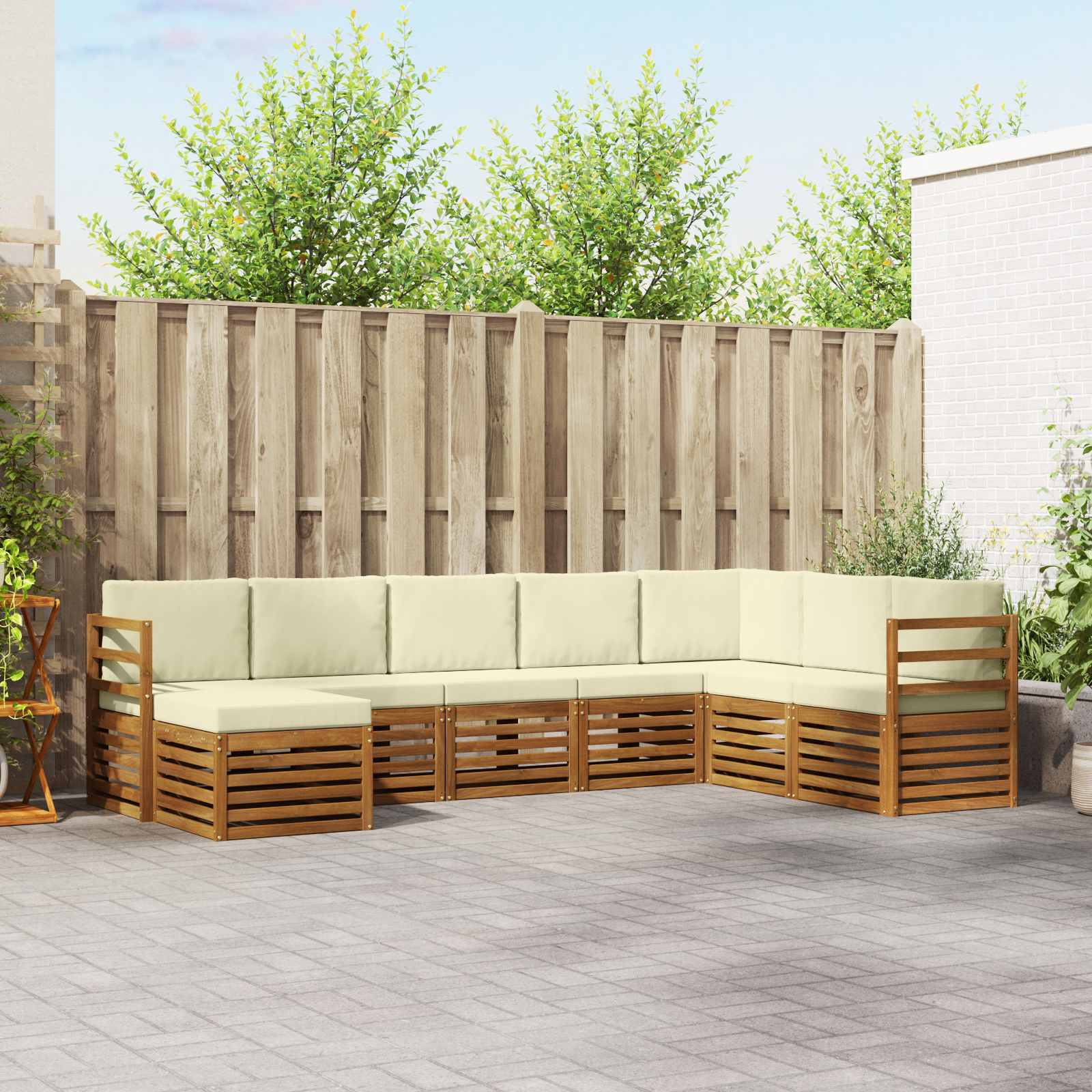 vidaXL Sofa-Sets 8 pcs Naturel Massief Acaciahout