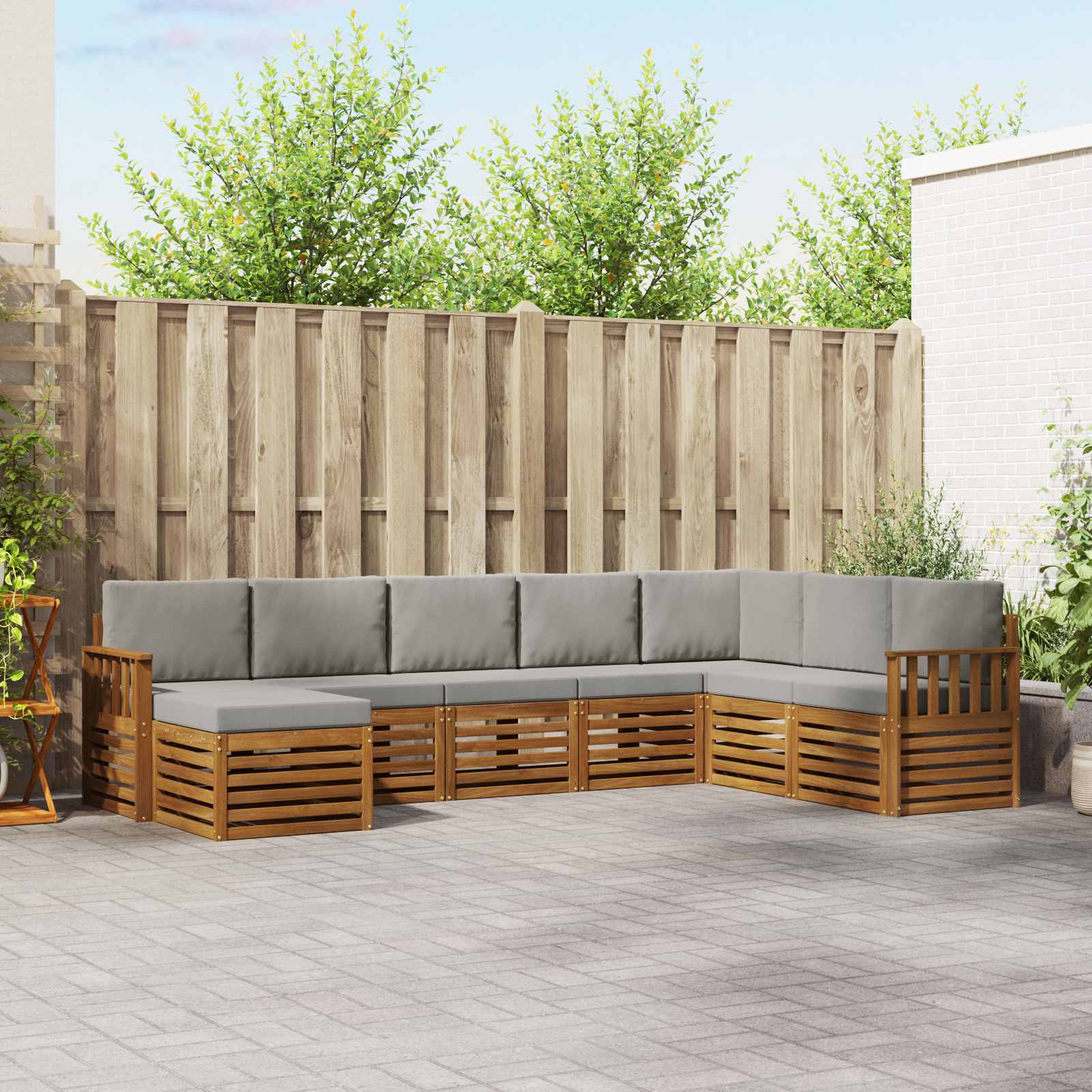 vidaXL Sofa-Sets 8 pcs Naturel Massief Acaciahout