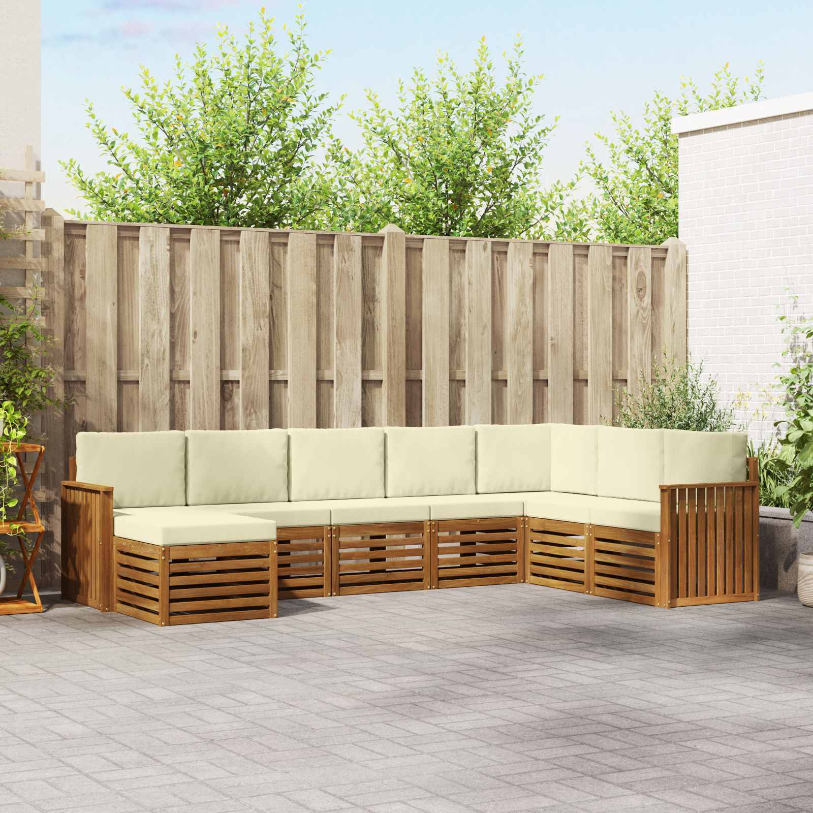 vidaXL Sofa-Sets 8 pcs Naturel Massief Acaciahout