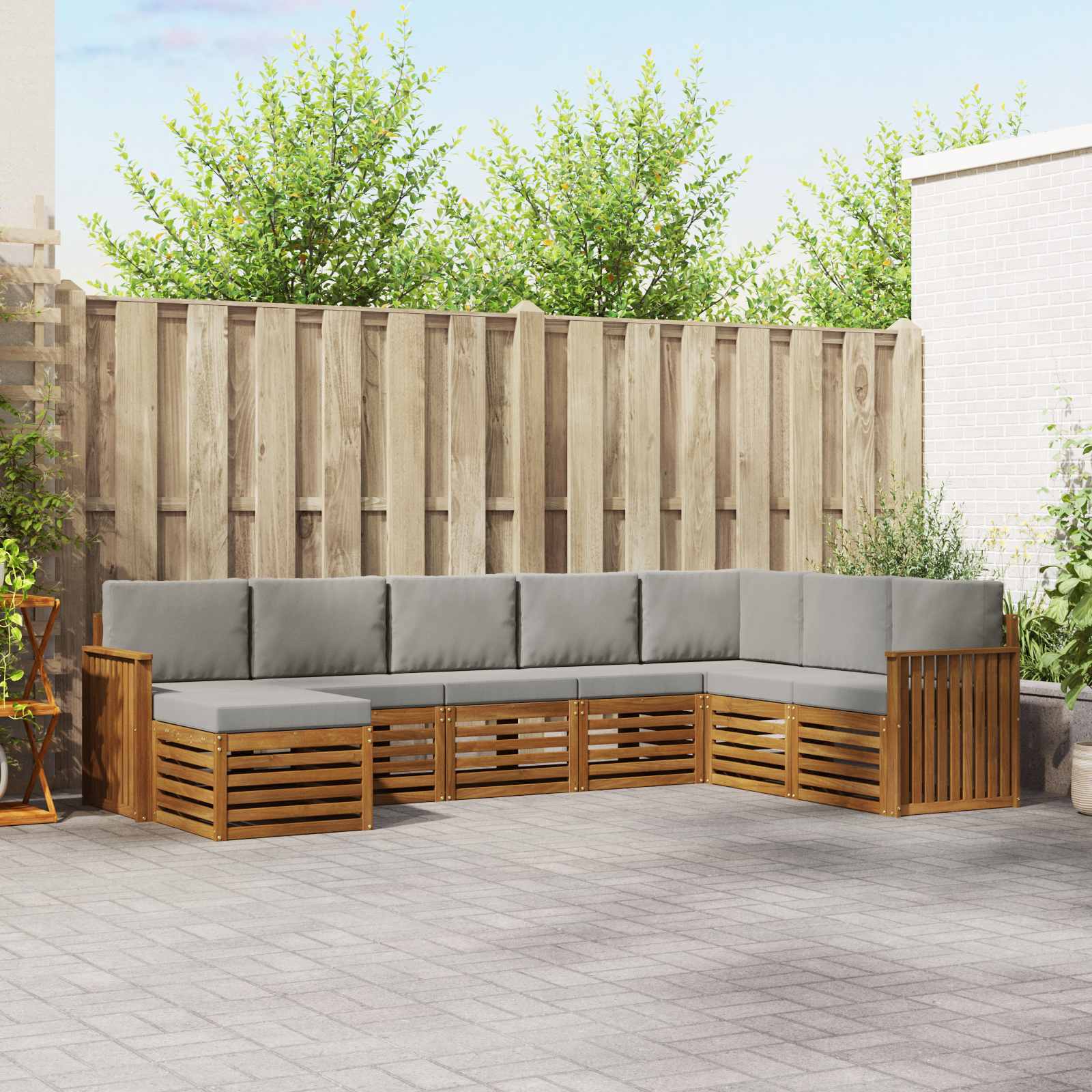 vidaXL Sofa-Sets 8 pcs Naturel Massief Acaciahout