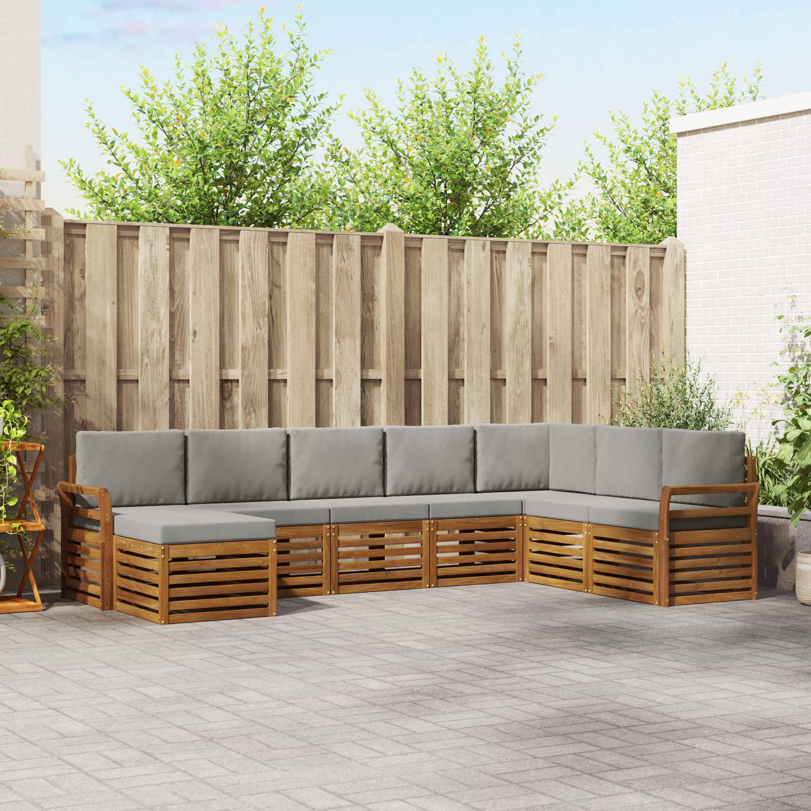vidaXL Sofa-Sets 8 pcs Naturel Massief Acaciahout
