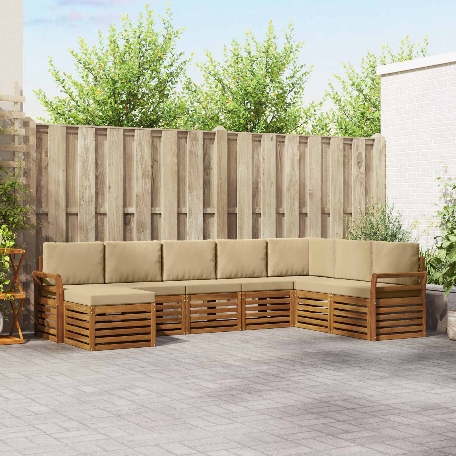 vidaXL Sofa-Sets 8 pcs Naturel Massief Acaciahout