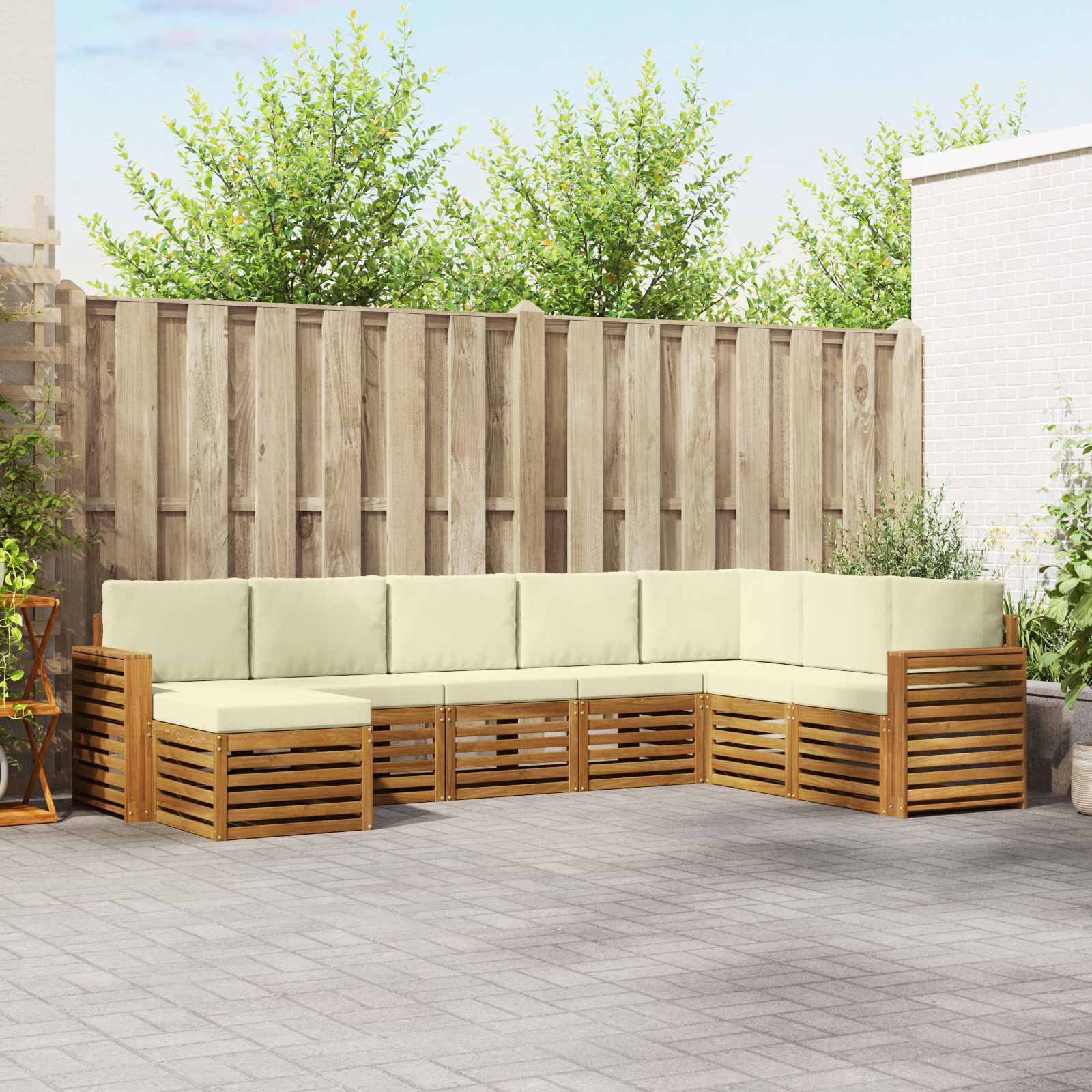 vidaXL Sofa-Sets 8 pcs Naturel Massief Acaciahout