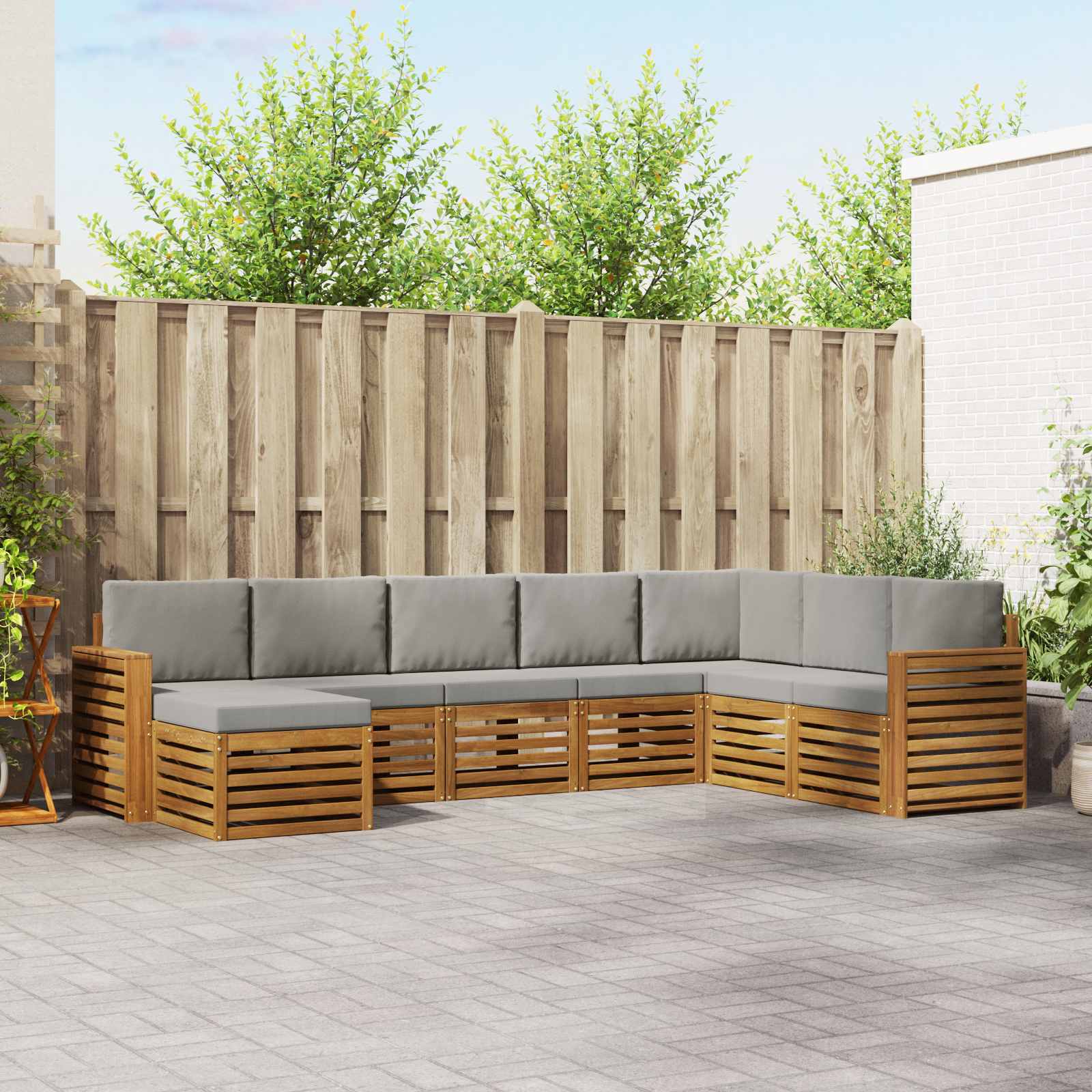 vidaXL Sofa-Sets 8 pcs Naturel Massief Acaciahout