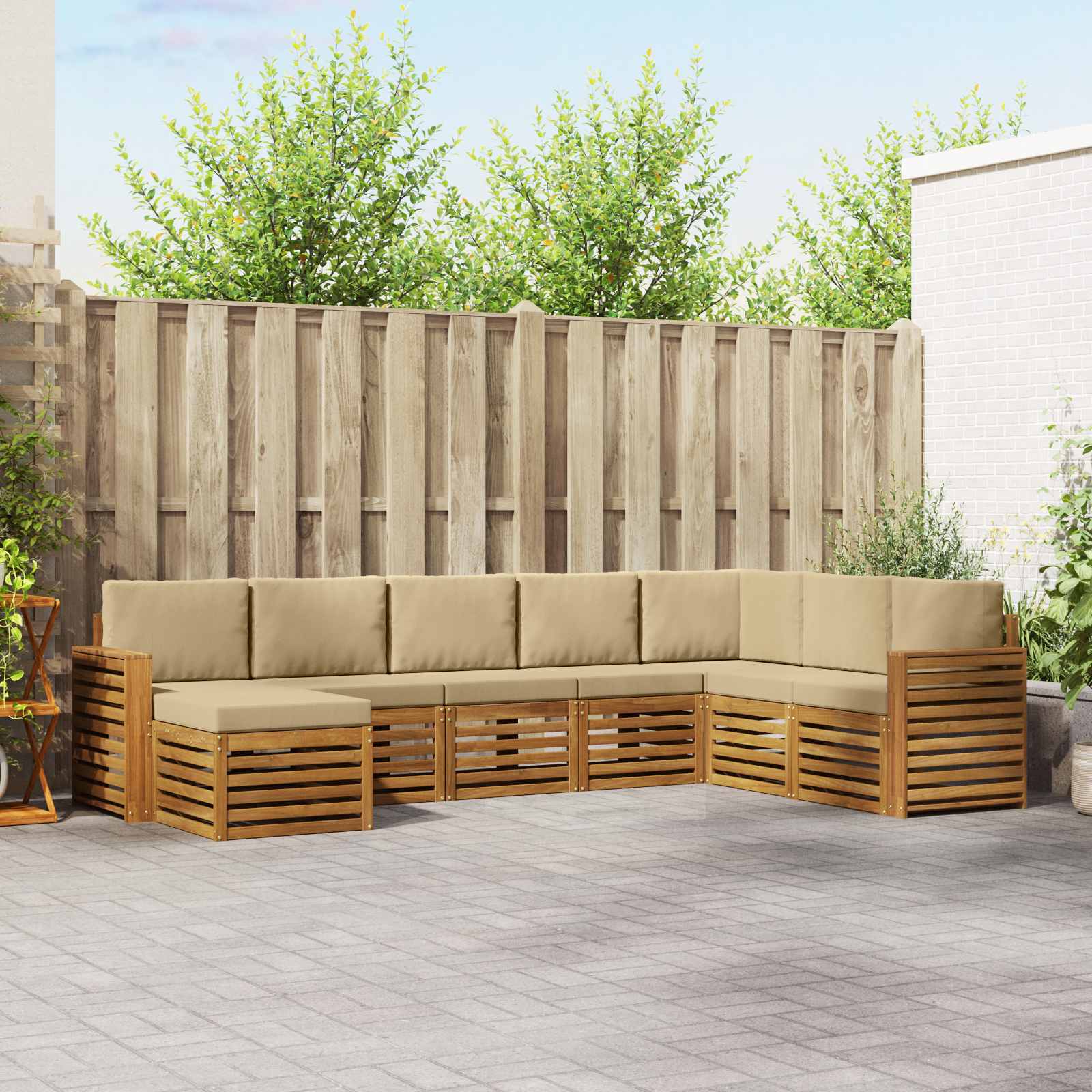 vidaXL Sofa-Sets 8 pcs Naturel Massief Acaciahout