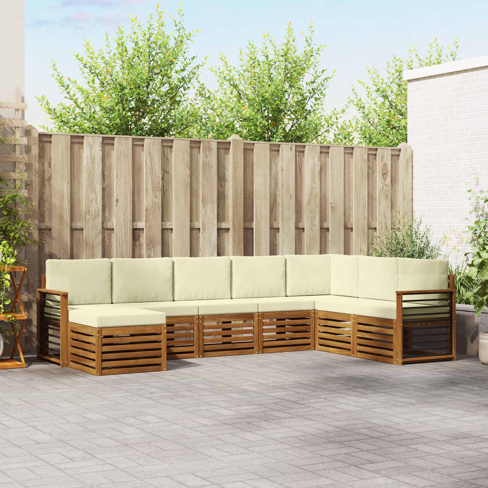 vidaXL Sofa-Sets 8 pcs Naturel Massief Acaciahout