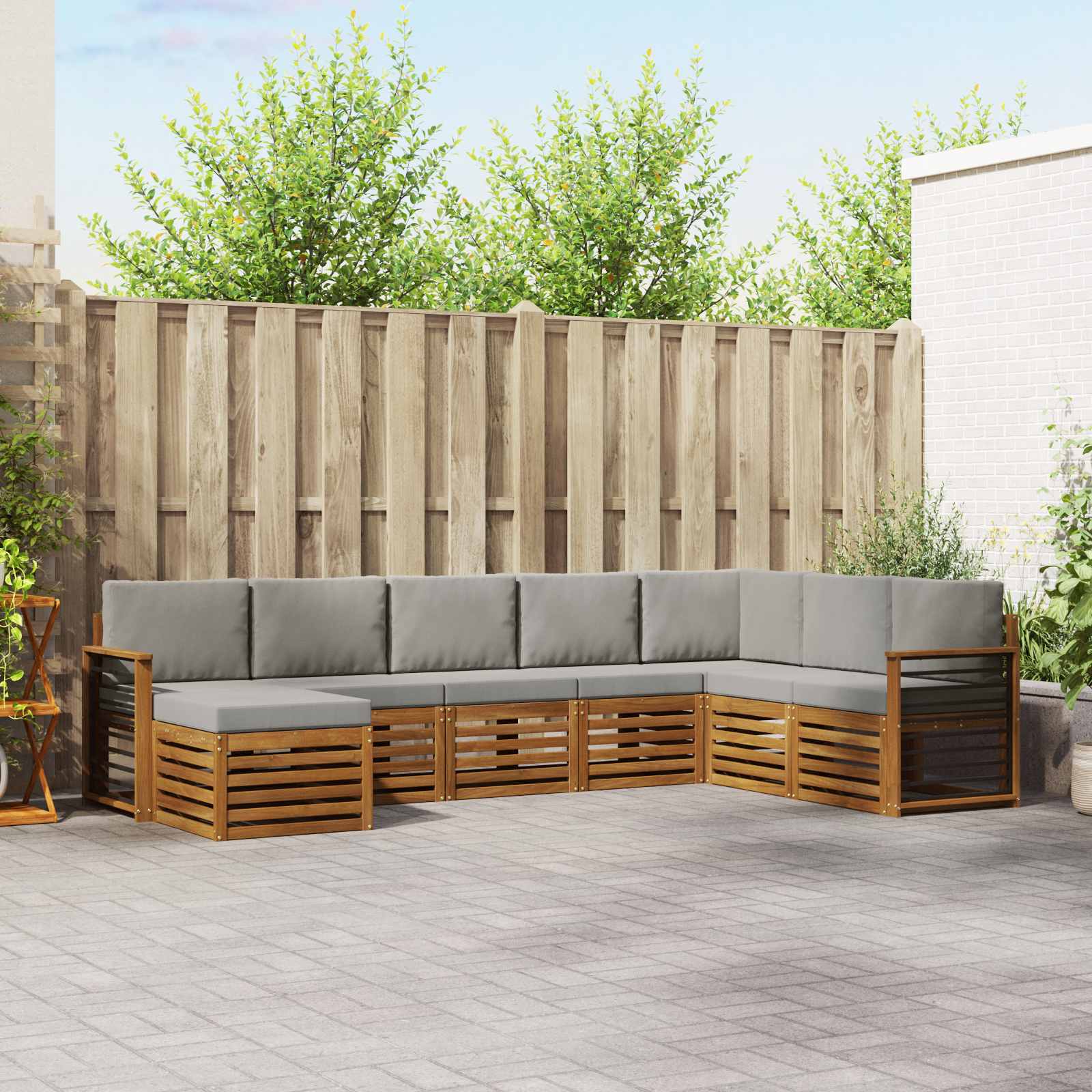 vidaXL Sofa-Sets 8 pcs Naturel Massief Acaciahout