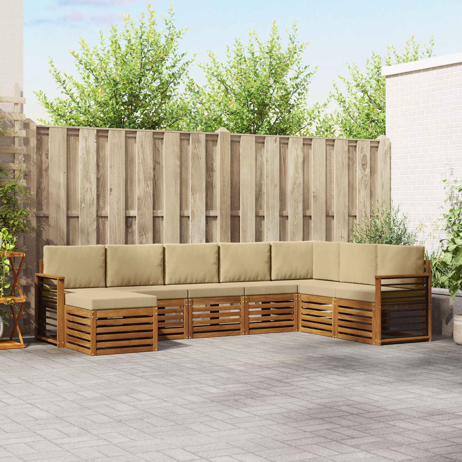 vidaXL Sofa-Sets 8 pcs Naturel Massief Acaciahout