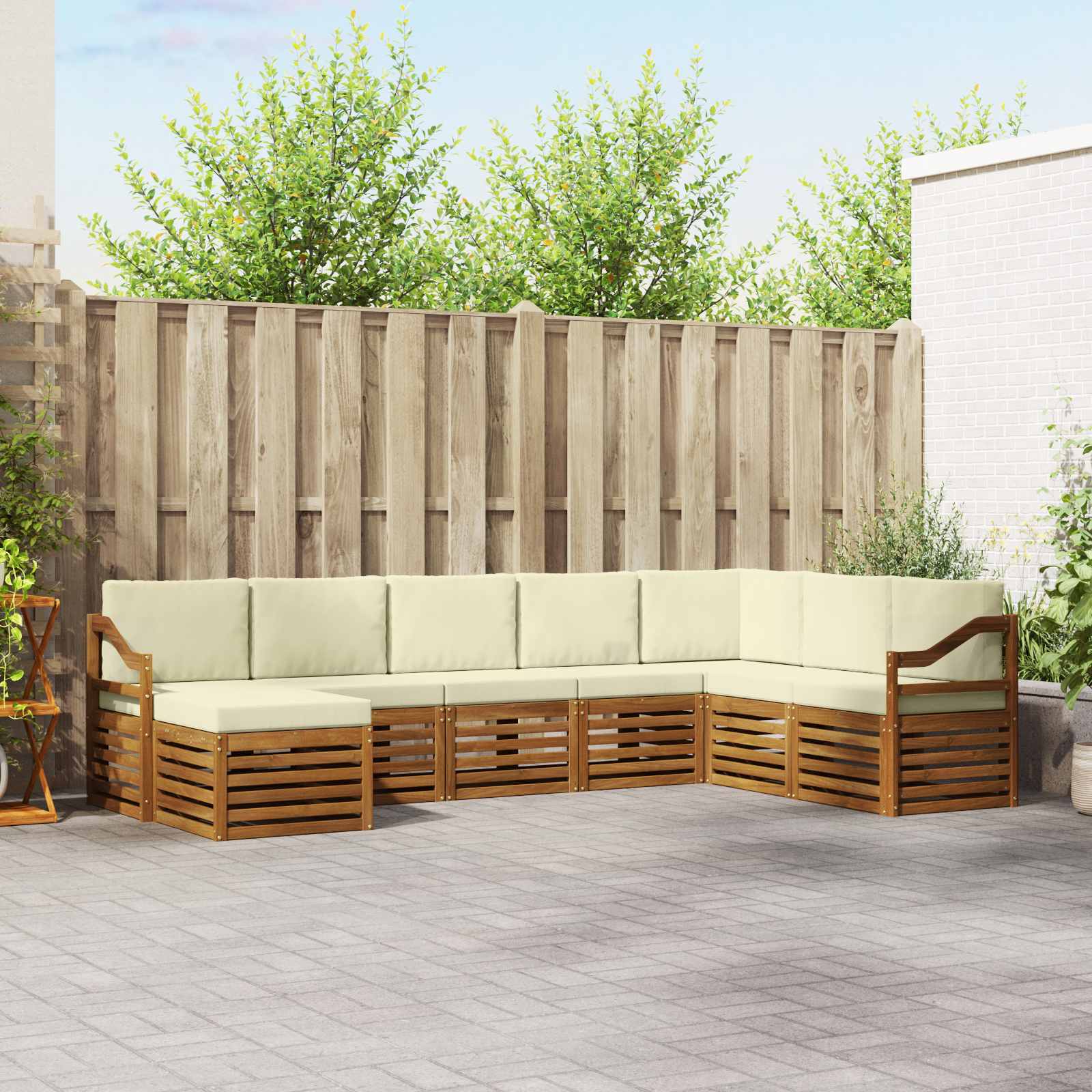 vidaXL Sofa-Sets 8 pcs Naturel Massief Acaciahout