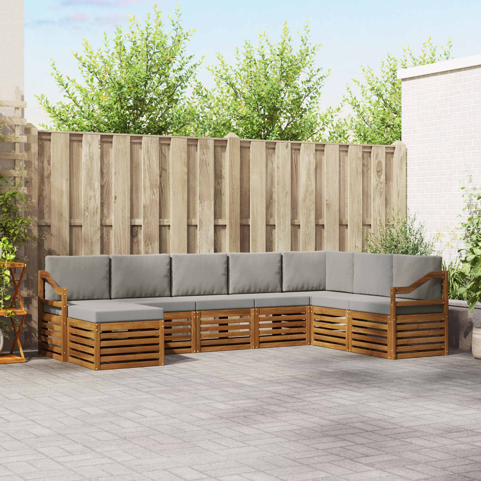 vidaXL Sofa-Sets 8 pcs Naturel Massief Acaciahout