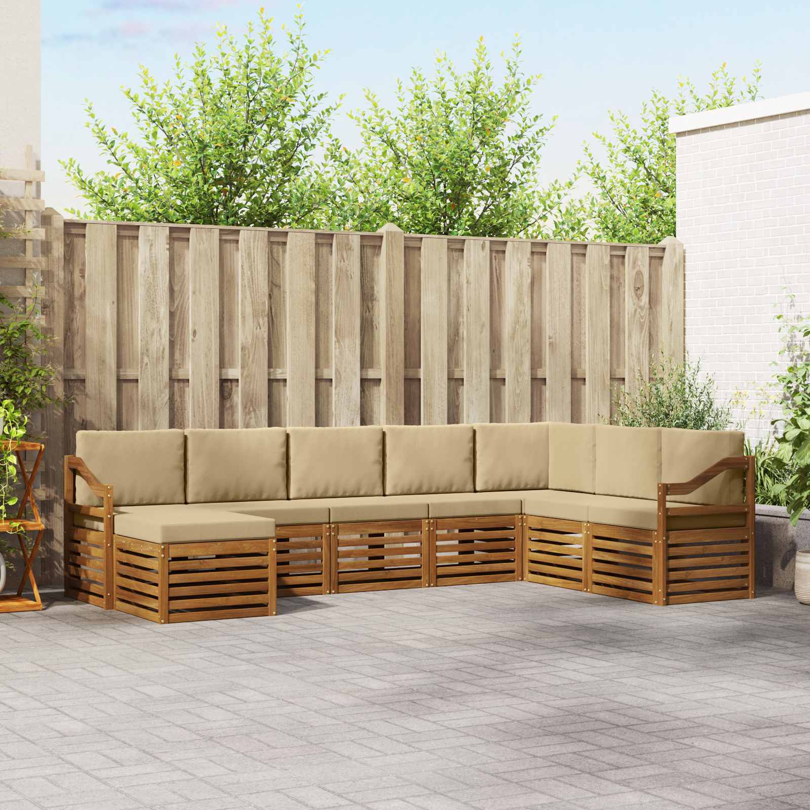 vidaXL Sofa-Sets 8 pcs Naturel Massief Acaciahout