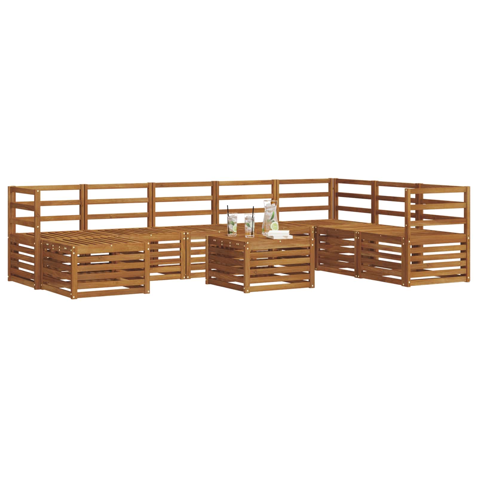 vidaXL Sofa-Sets Naturel Massief Acaciahout