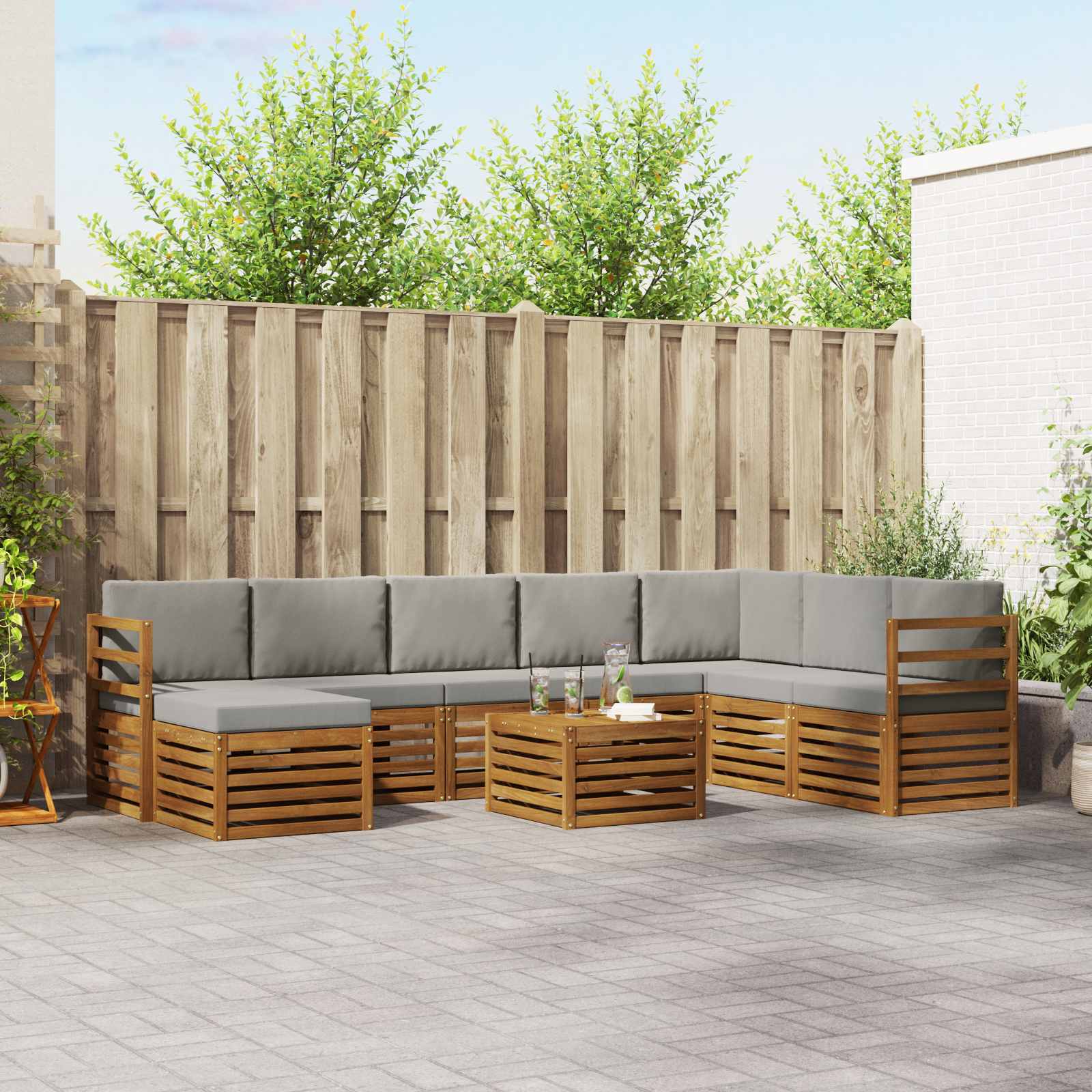 vidaXL Sofa-Sets Naturel Massief Acaciahout