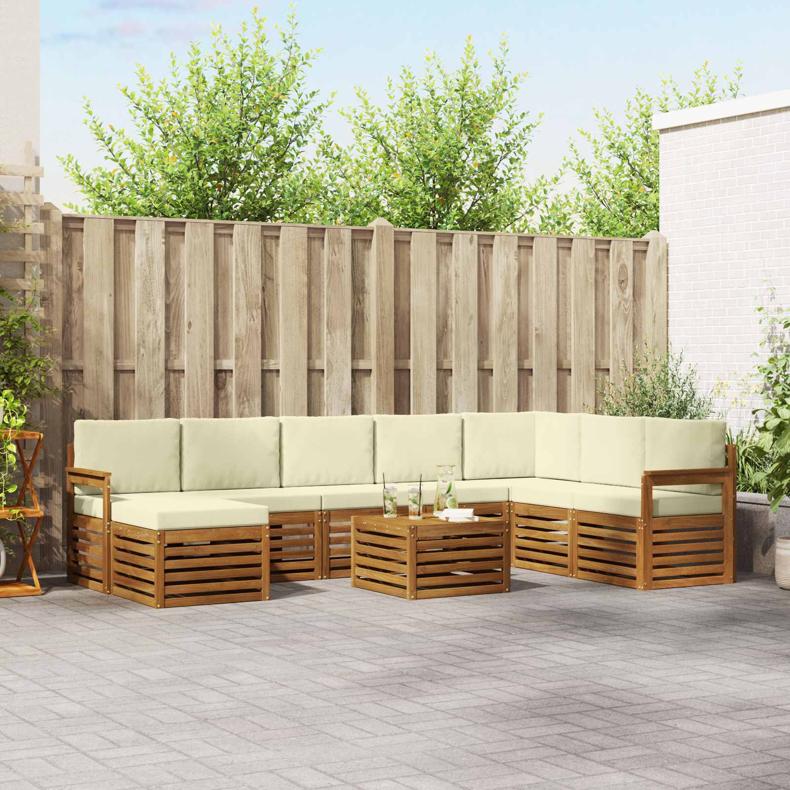 vidaXL Sofa-Sets Naturel Massief Acaciahout