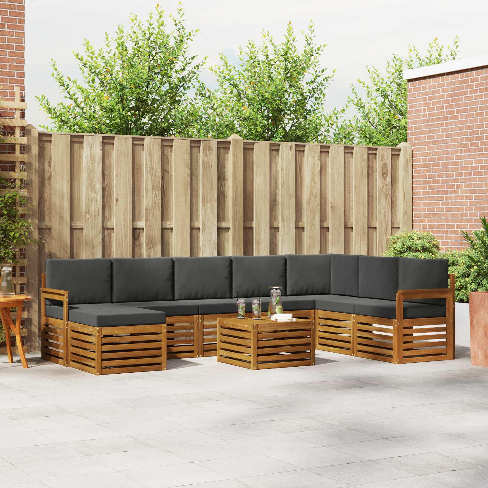 vidaXL Sofa-Sets Naturel Massief Acaciahout