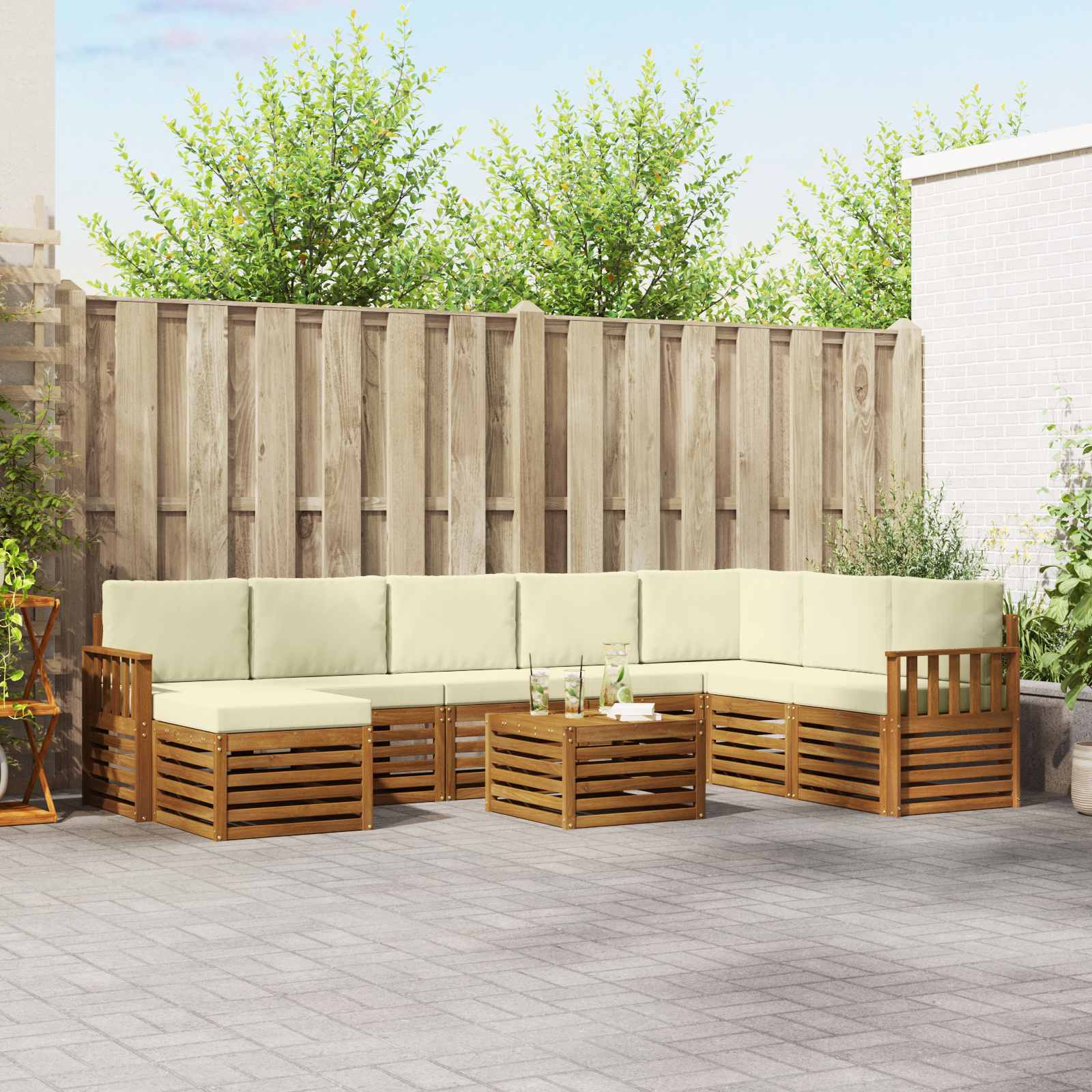 vidaXL Sofa-Sets Naturel Massief Acaciahout
