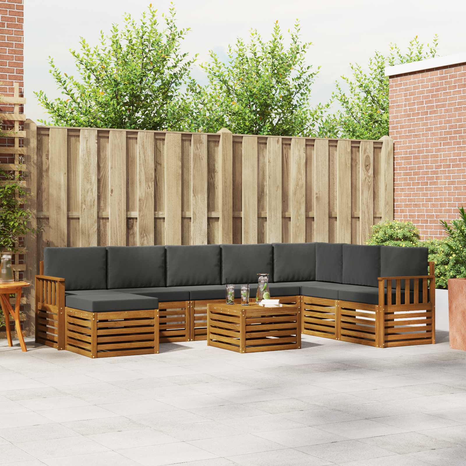 vidaXL Sofa-Sets Naturel Massief Acaciahout